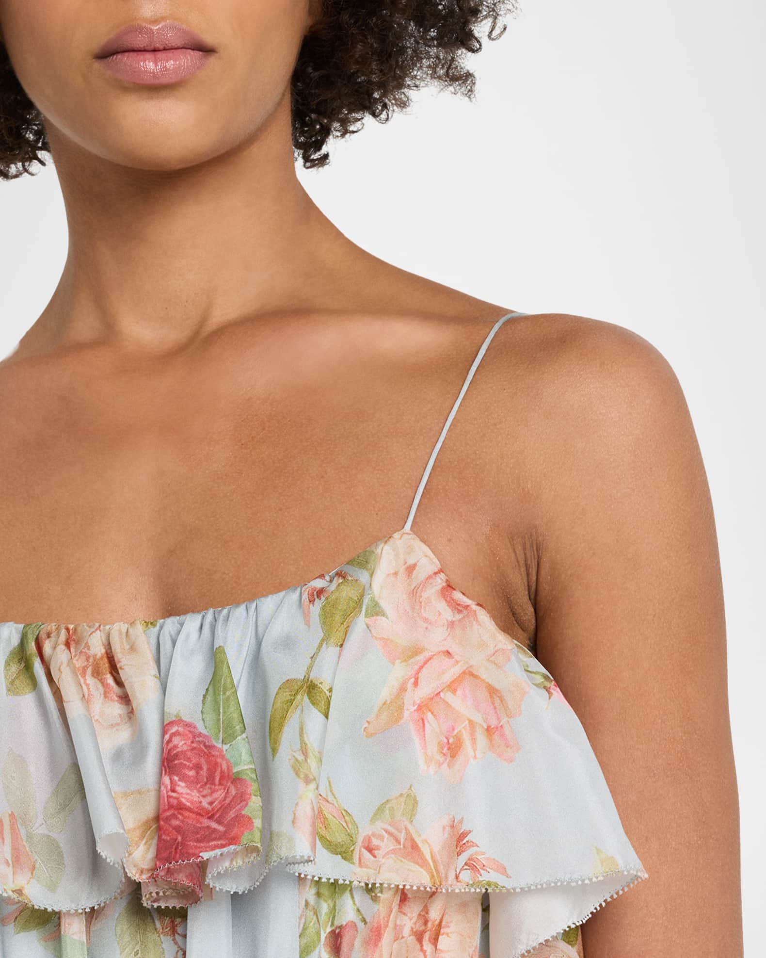 Zimmermann Roselight Floral Frill Maxi Dress | Neiman Marcus