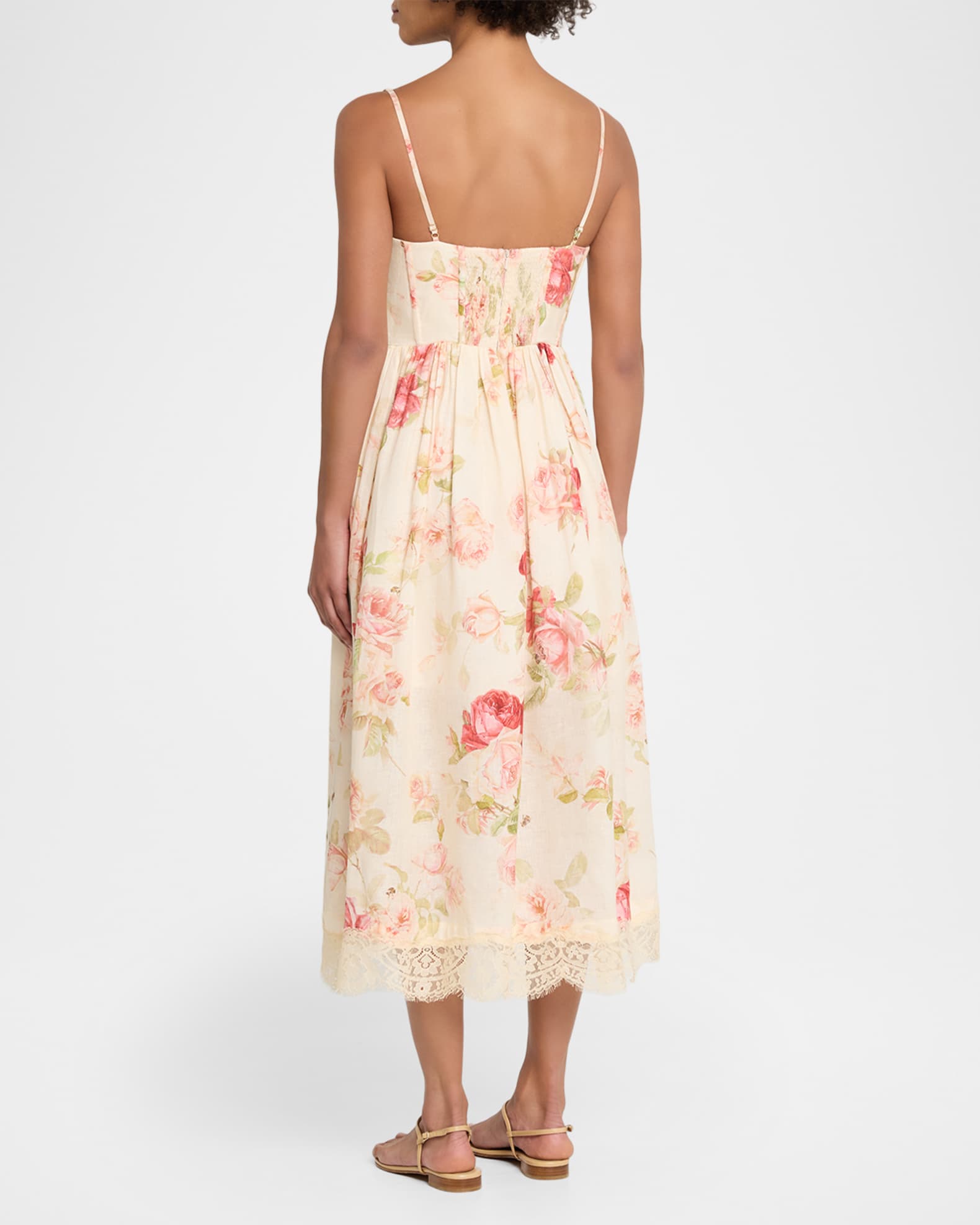 Zimmermann Roselight Corset Midi Dress | Neiman Marcus