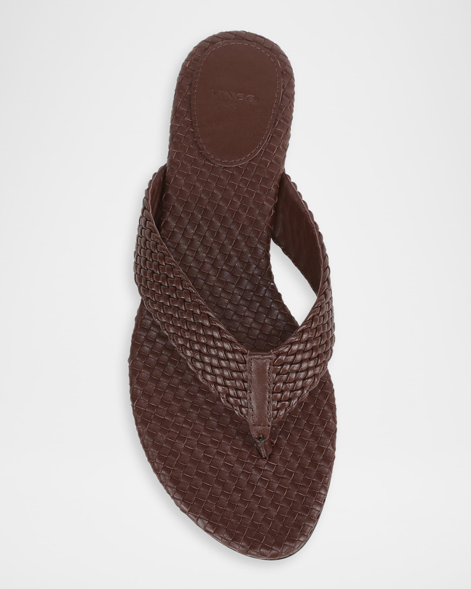 Vince Lotus Woven Leather Flat Thong Sandals | Neiman Marcus