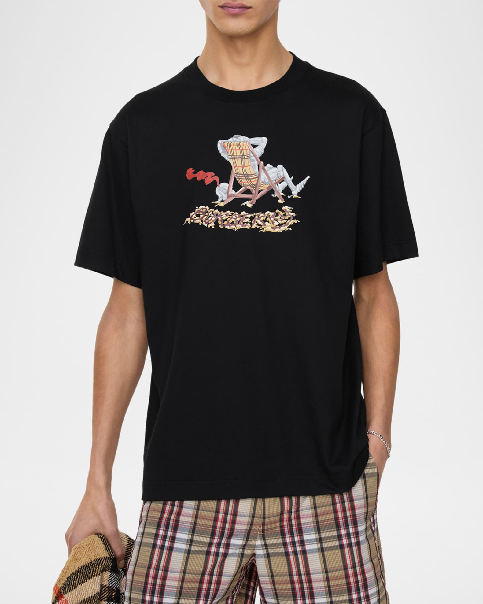 Burberry Men's Ryan Equestrian Knight Artwork Crewneck T-Shirt