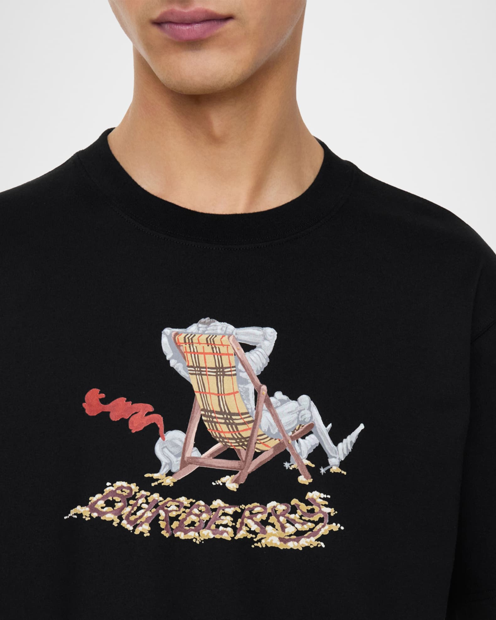 Burberry Men's Ryan Equestrian Knight Artwork Crewneck T-Shirt