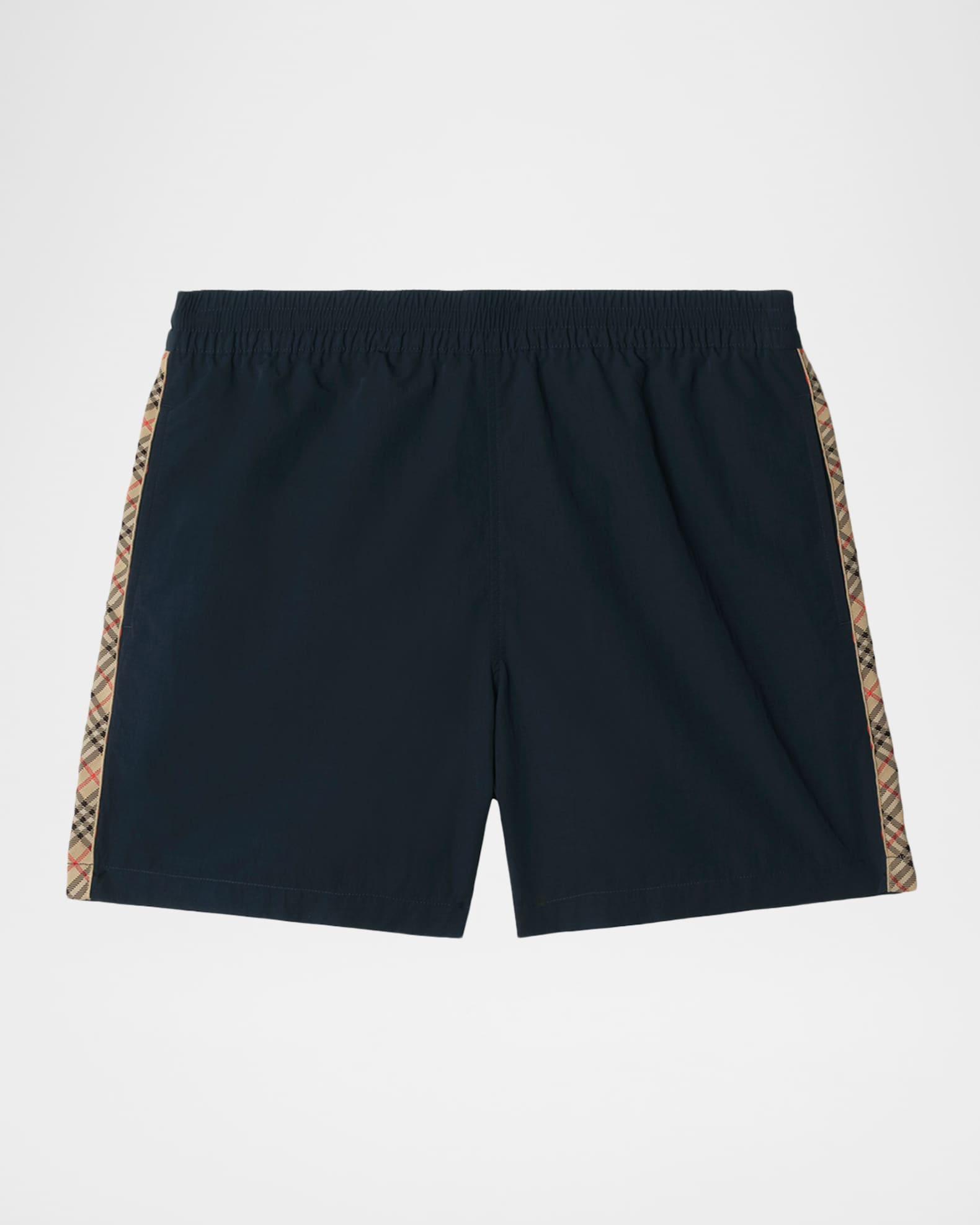 Burberry Men's Nylon Check-Trim Swim Trunks | Neiman Marcus