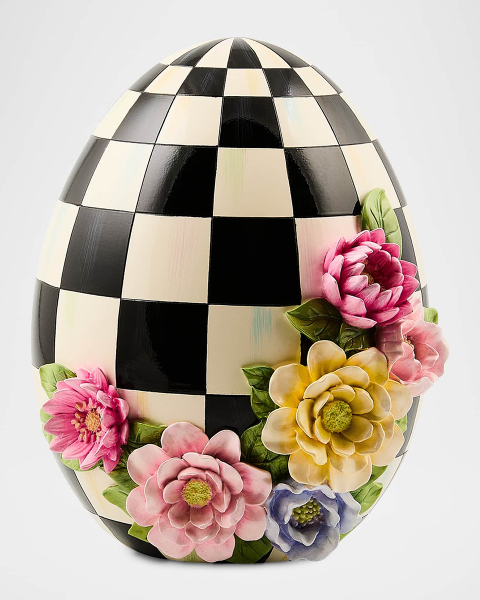 MacKenzie-Childs Frolic Spring Floral Tabletop Easter Egg | Neiman