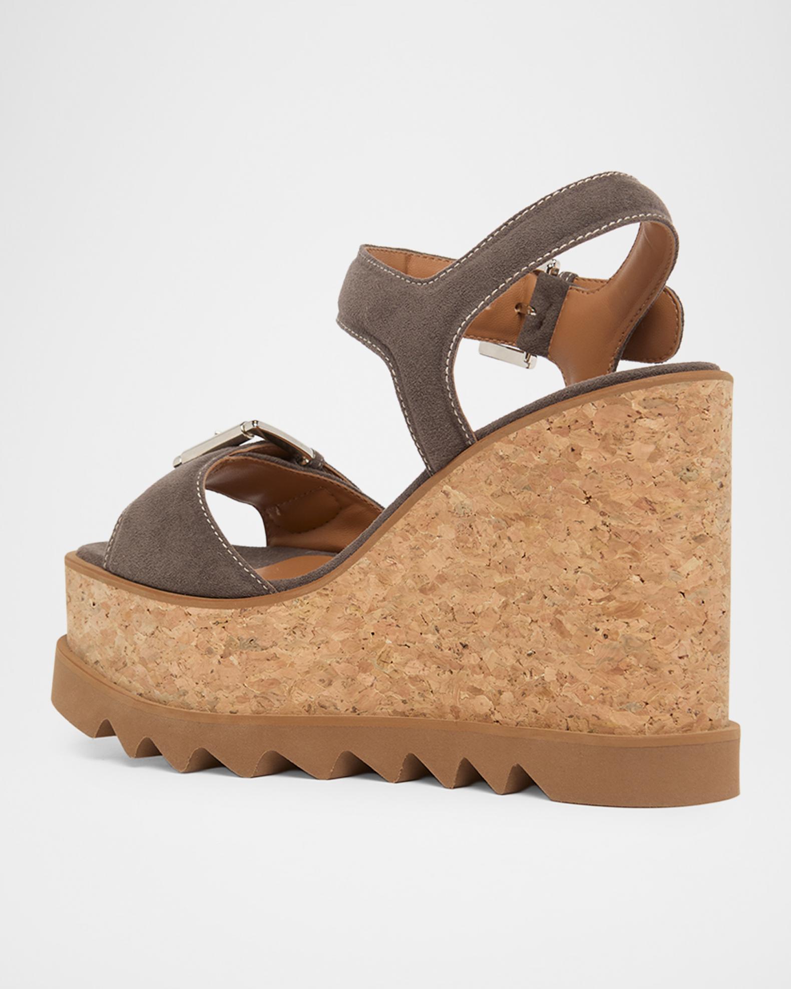 Stella McCartney 120mm Sneak-Elyse Vegan Suede Platform Sandals