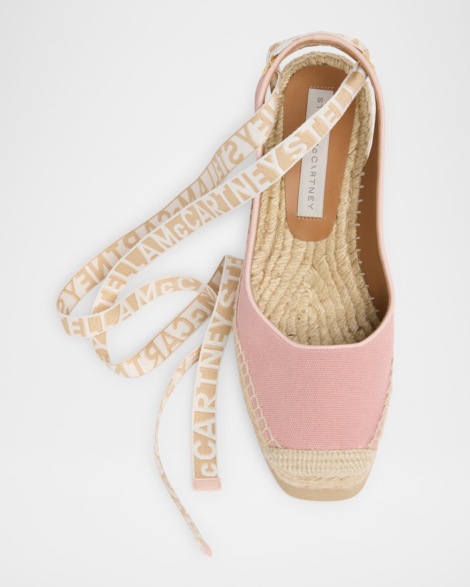 Stella McCartney 110mm Gaia Slingback Canvas Wedge Espadrilles