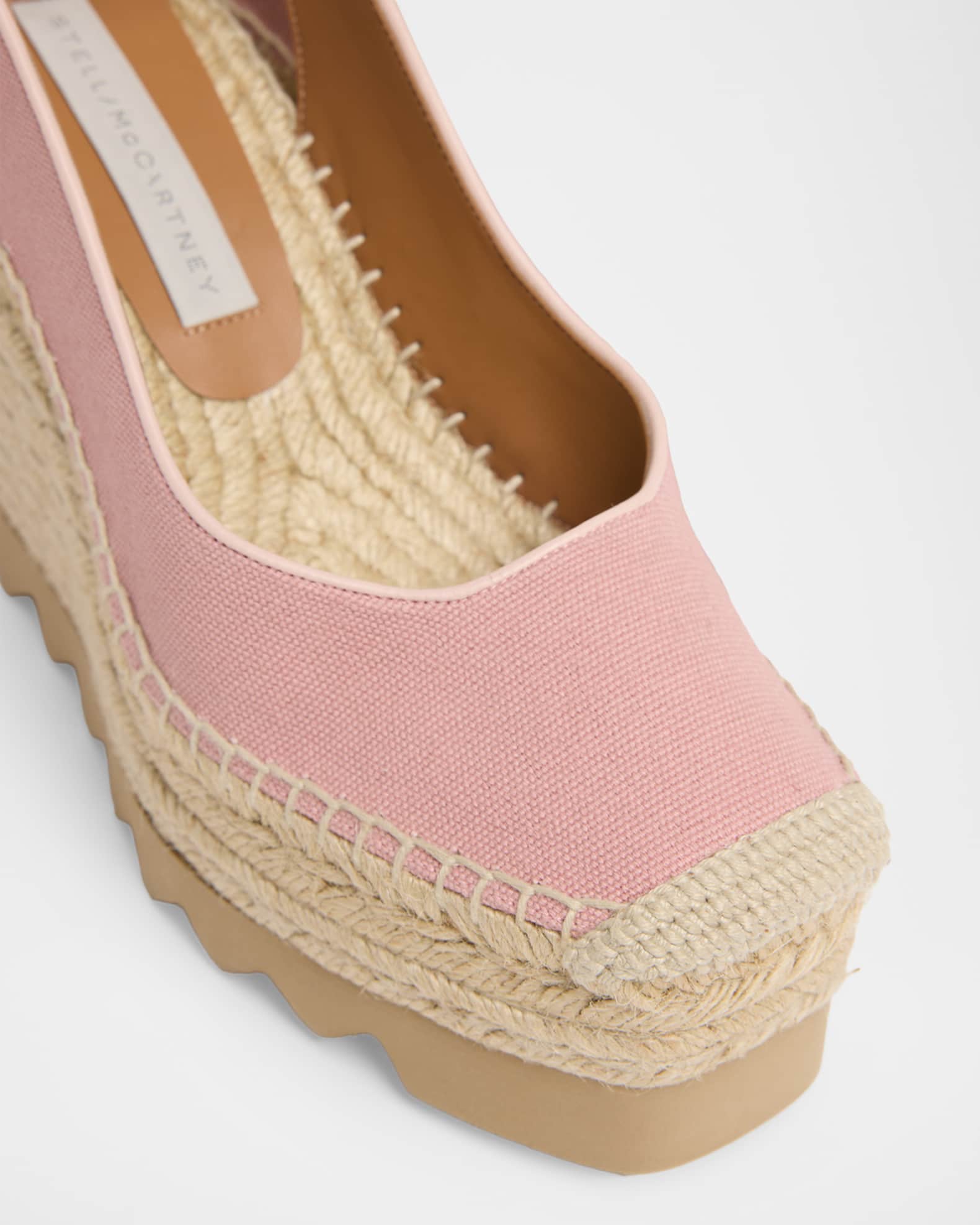 Stella McCartney 110mm Gaia Slingback Canvas Wedge Espadrilles