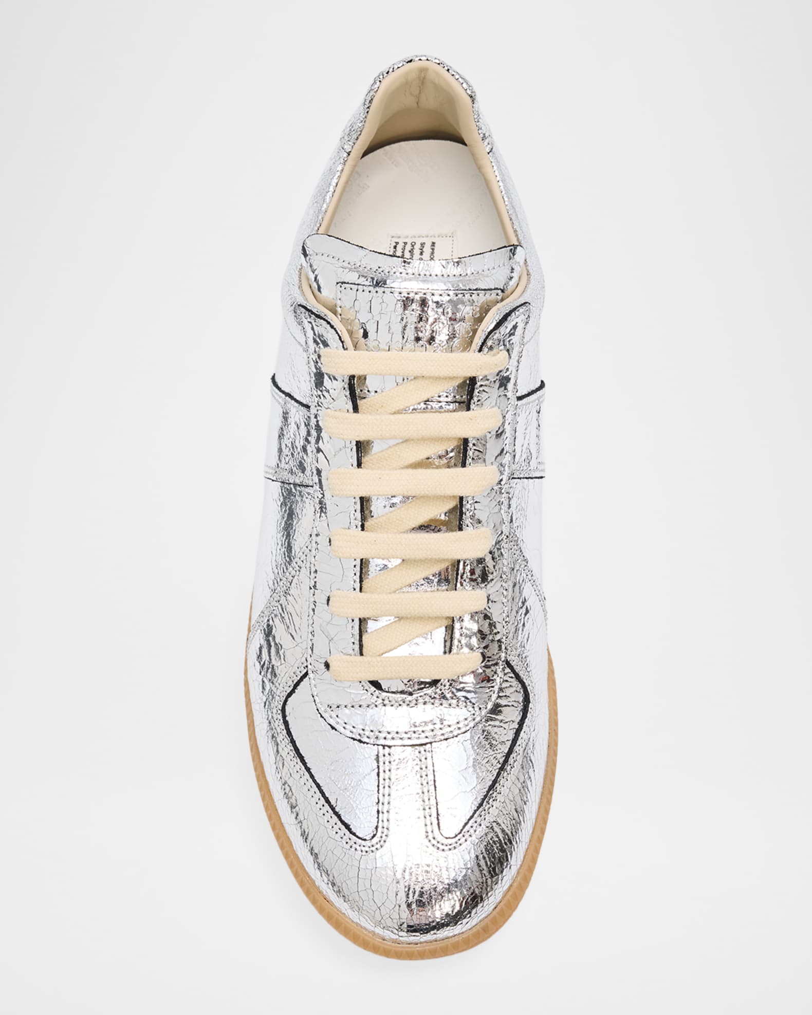 メゾンマルジェラ Maison Margiela S50DL0353S49199 Maison Margiela Men's Replica Metallic Leather Low-Top Sneakers
