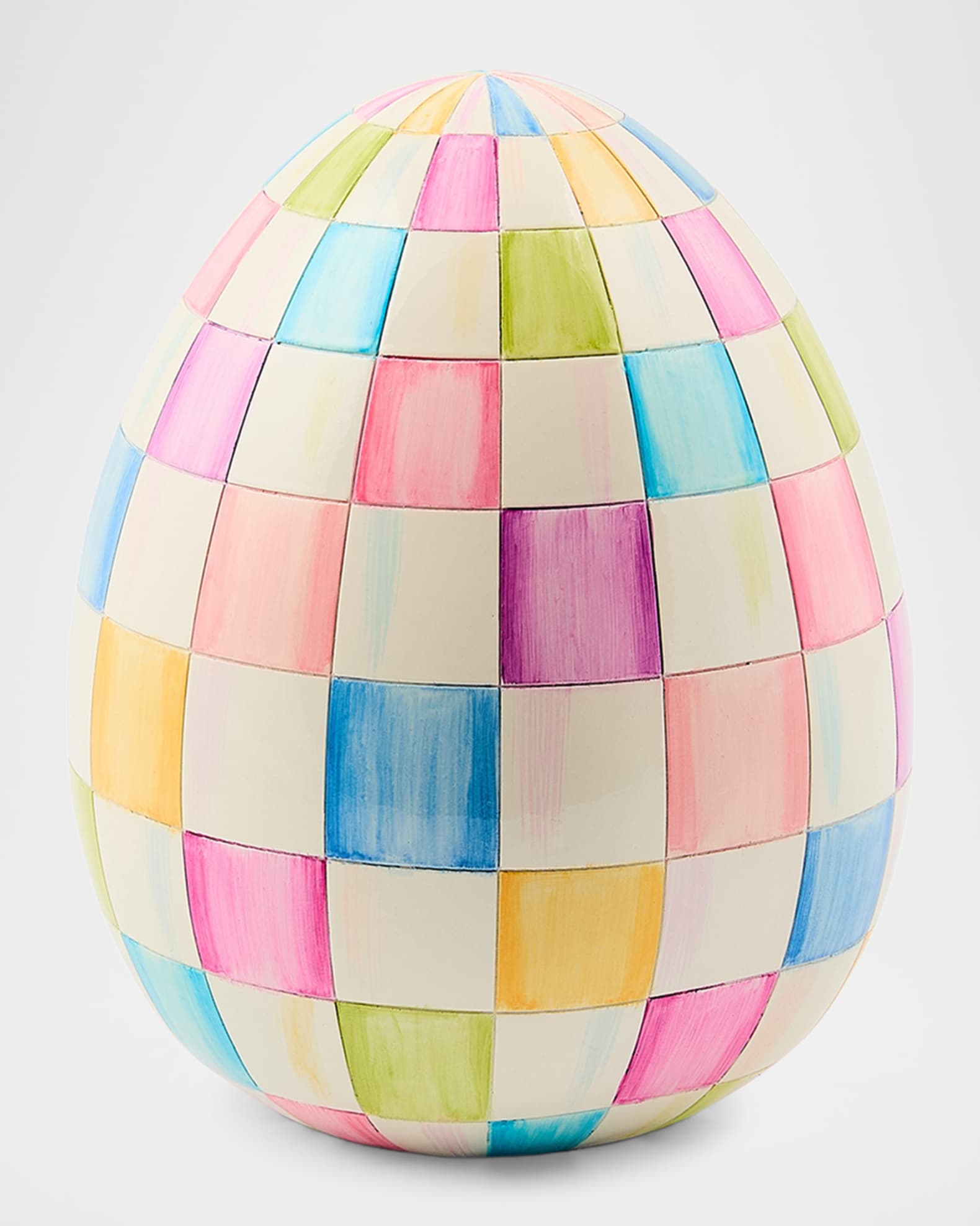 MacKenzie-Childs Frolic Spring Multi-Check Medium Easter Egg