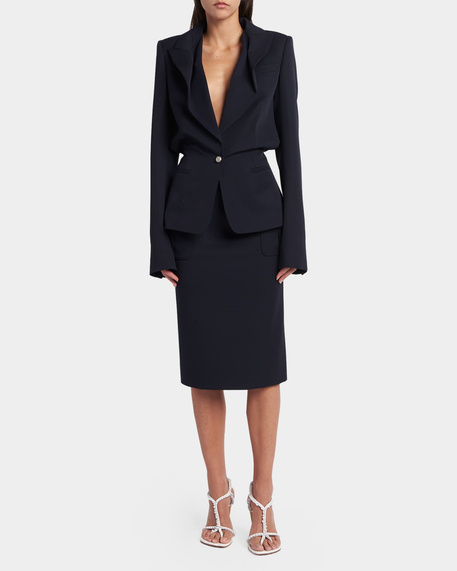 McQueen Certified Wool Folded Lapel Single-Breasted Jacket