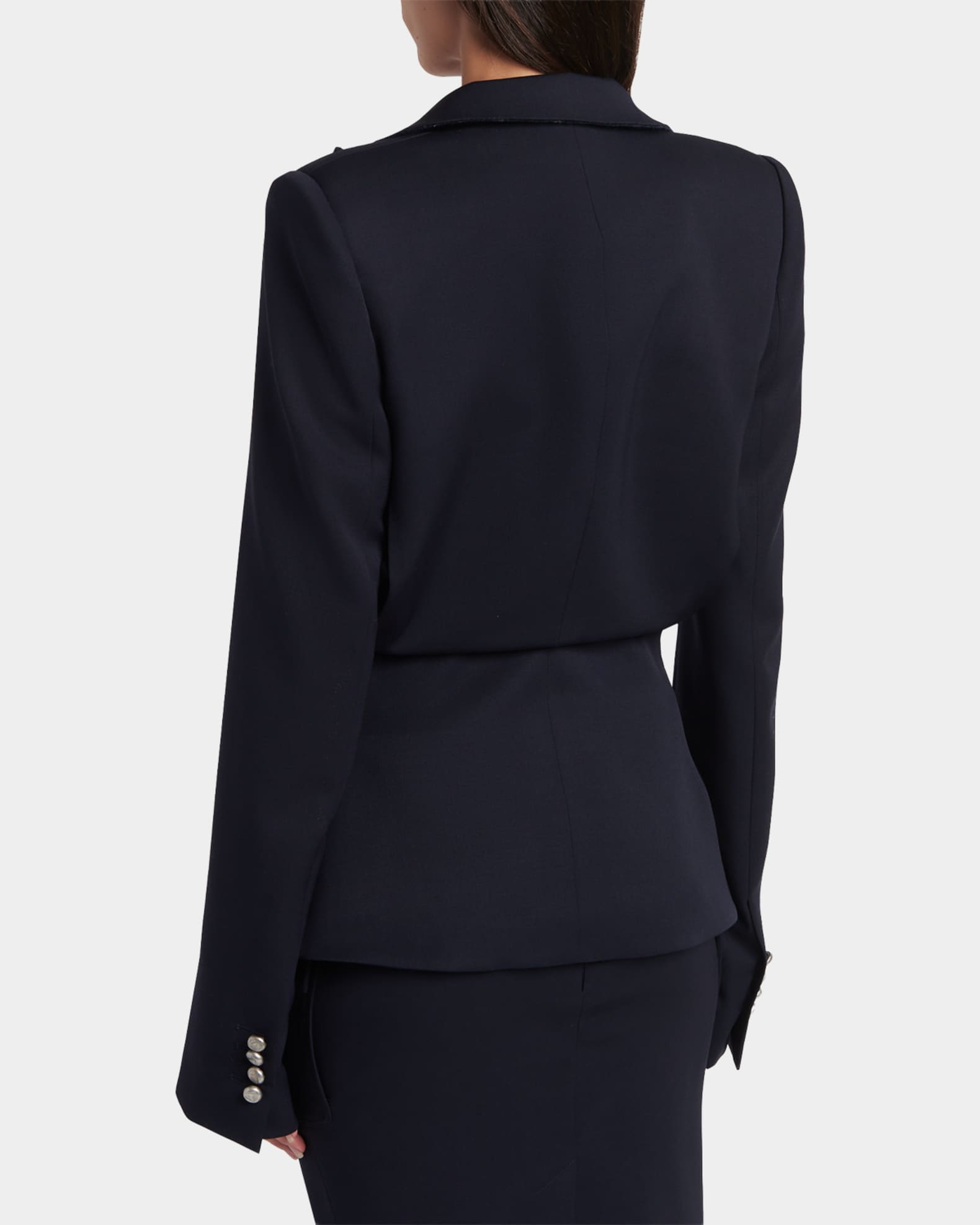 McQueen Certified Wool Folded Lapel Single-Breasted Jacket