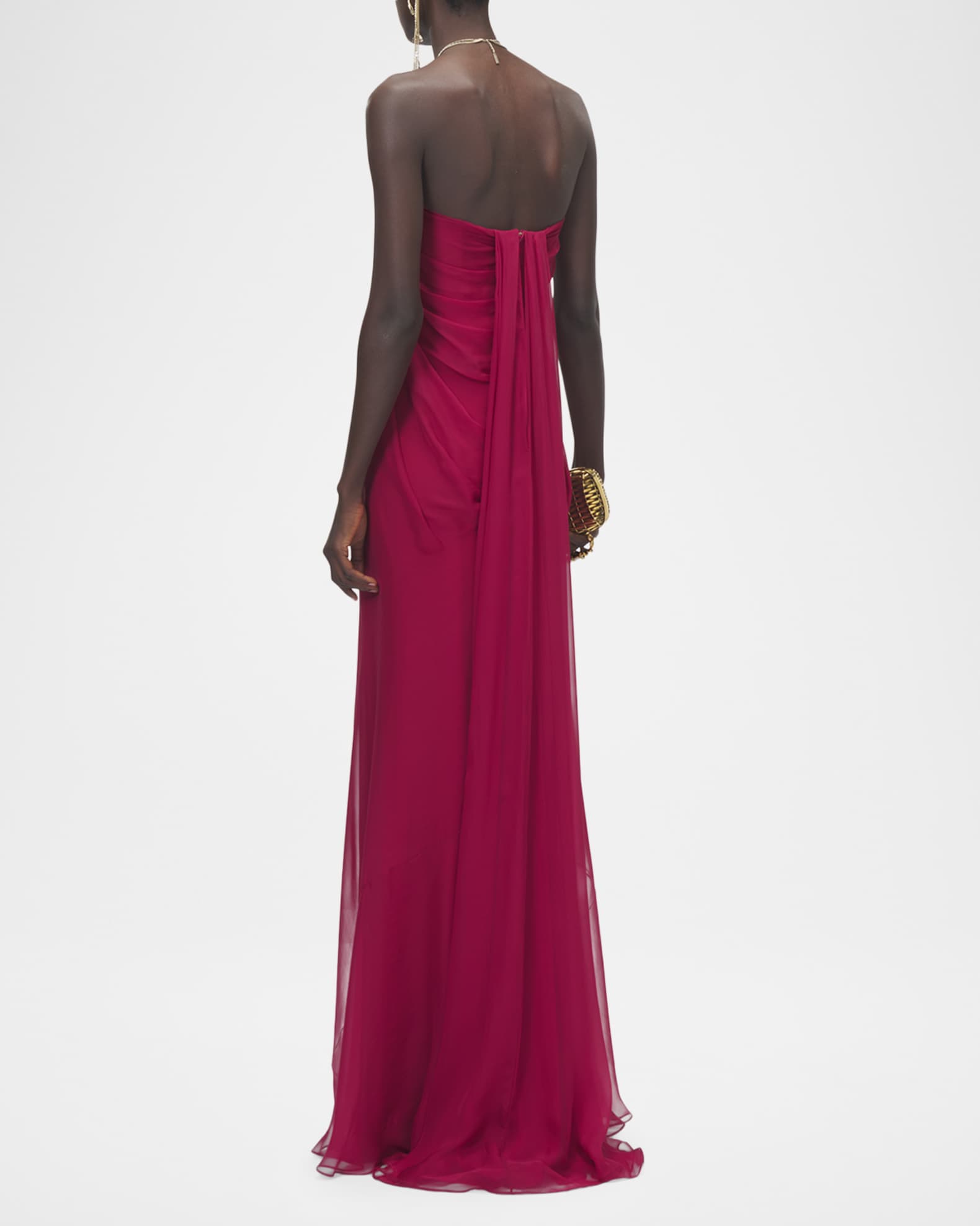 white christmas dresses Straps Red Chiffon Tiered Maxi Dress – Ohmollydress
