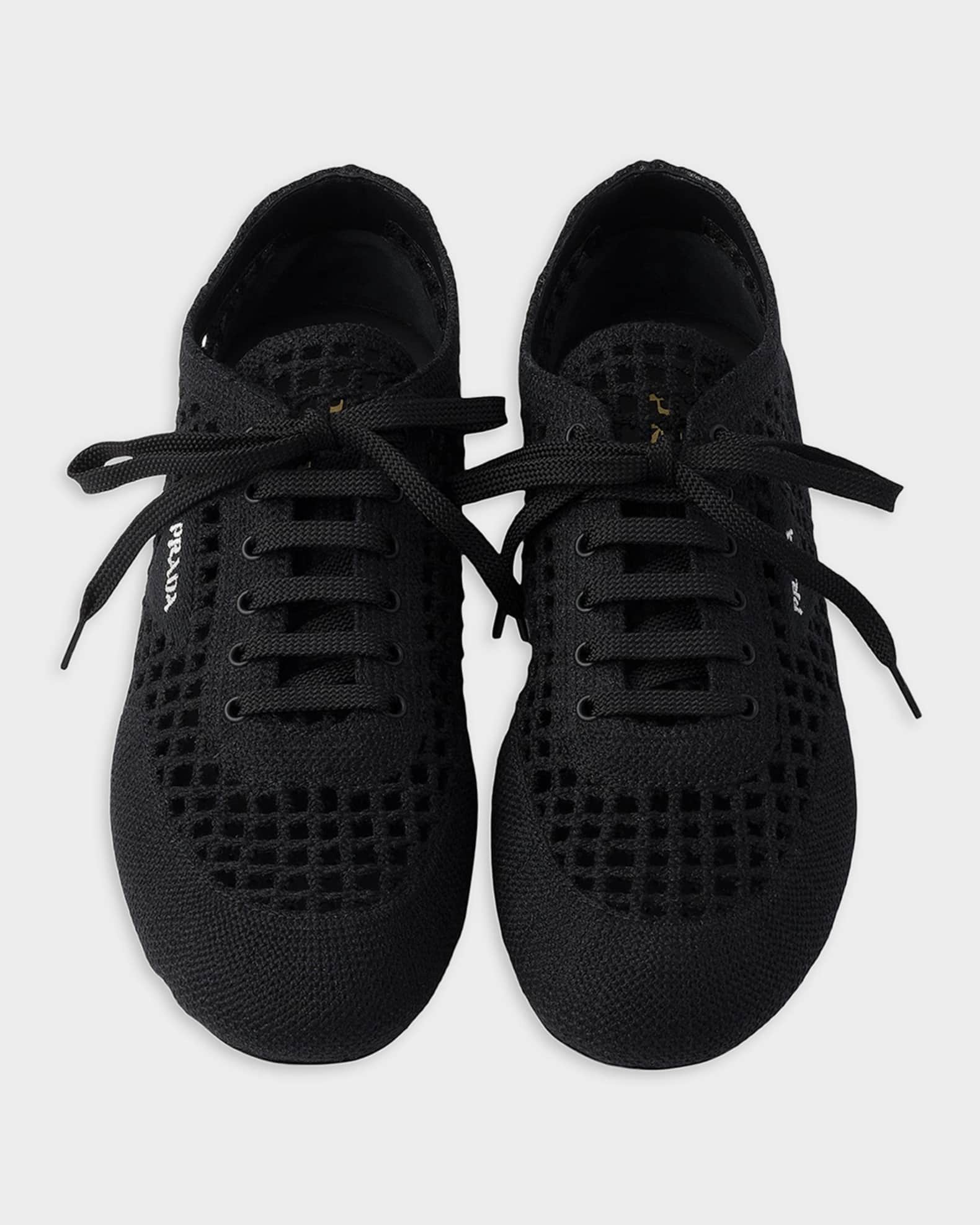 Prada Collapse Crochet Laced Sneakers | Neiman Marcus