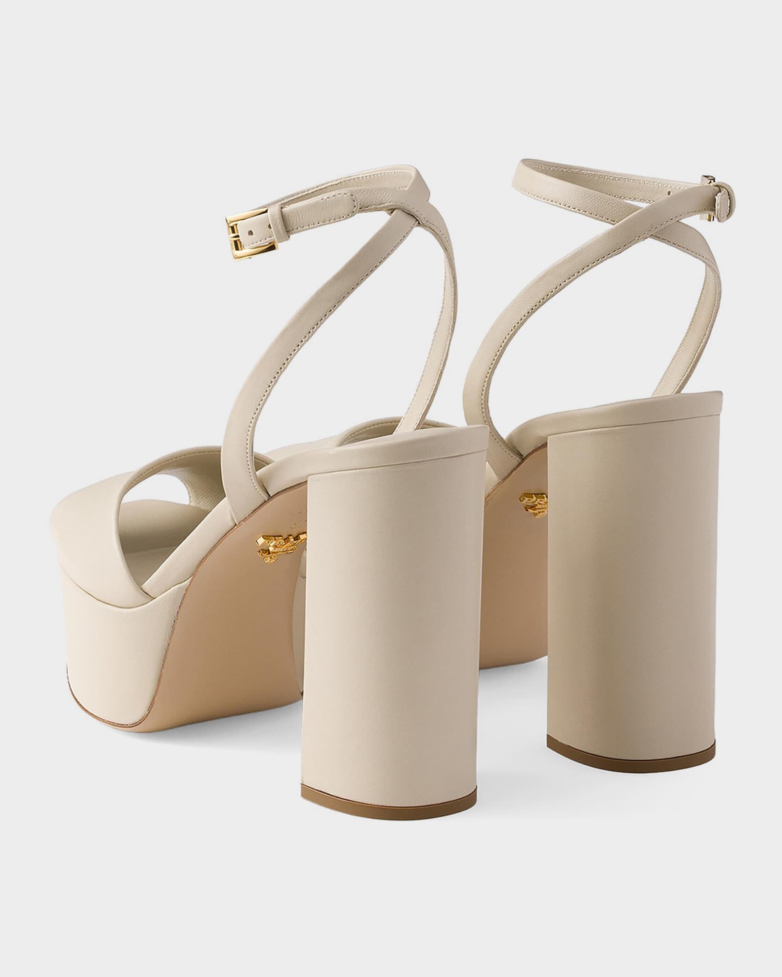 Prada 115mm Nappa Leather Platform Sandals | Neiman Marcus