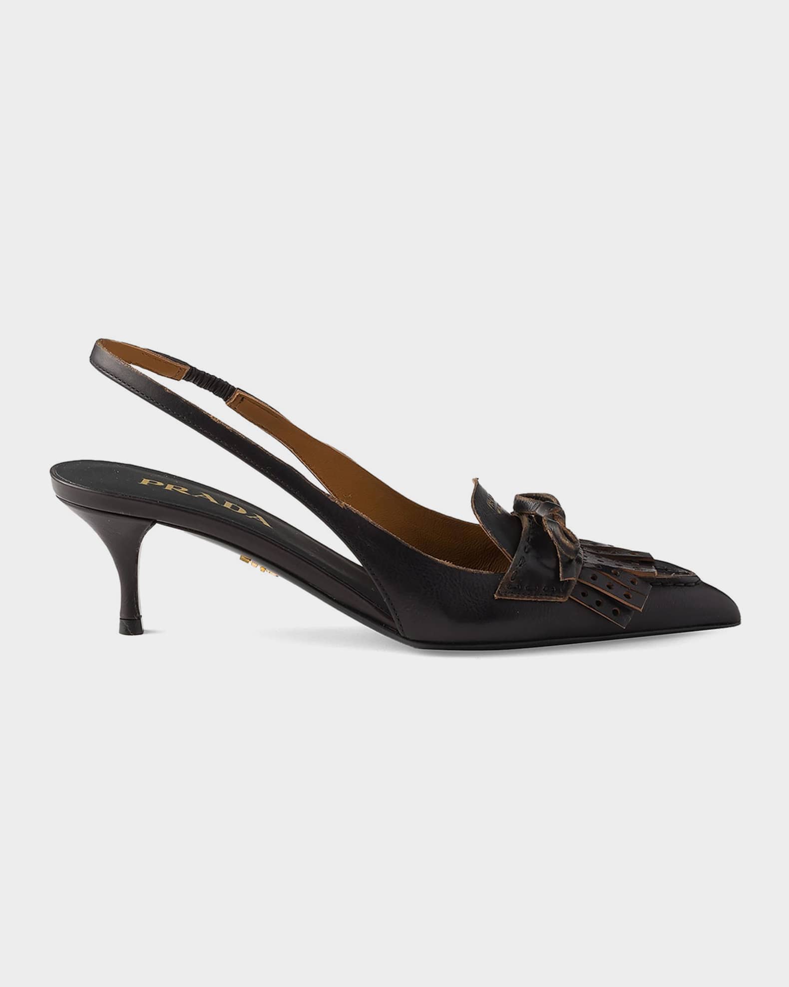 Prada 55mm Leather Slingback Pumps | Neiman Marcus