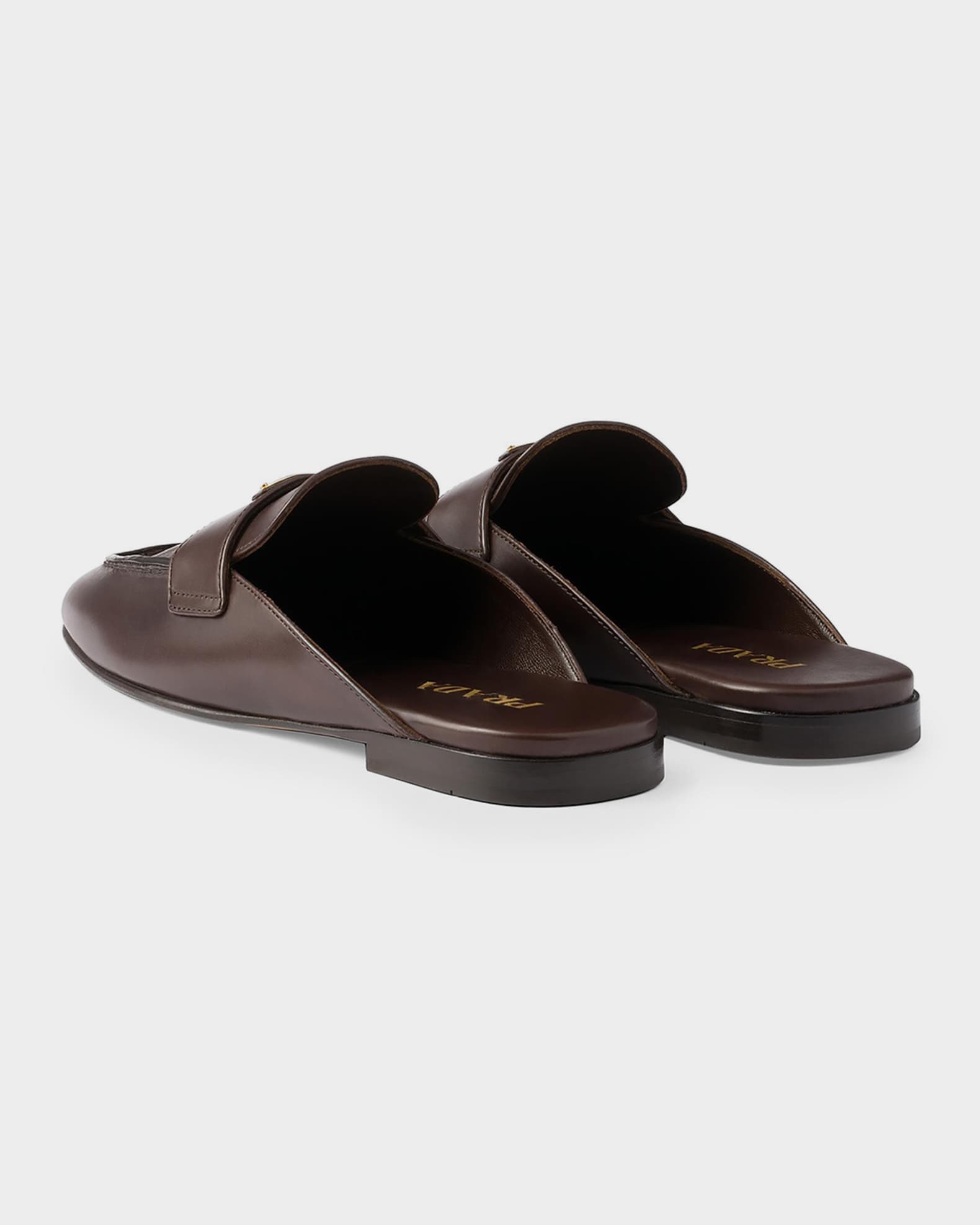 Prada 10mm Leather Mules | Neiman Marcus