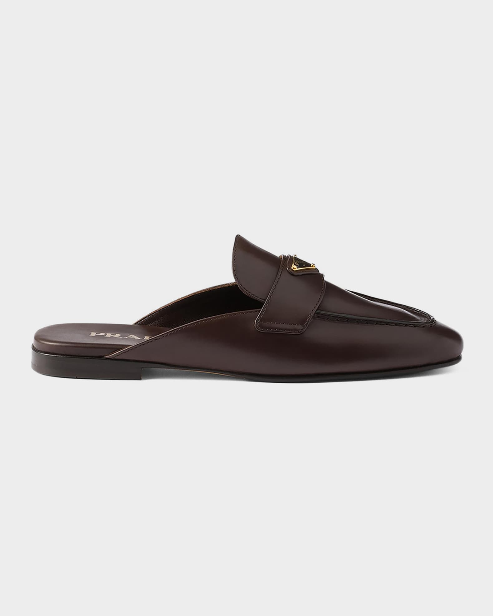 Prada 10mm Leather Mules | Neiman Marcus