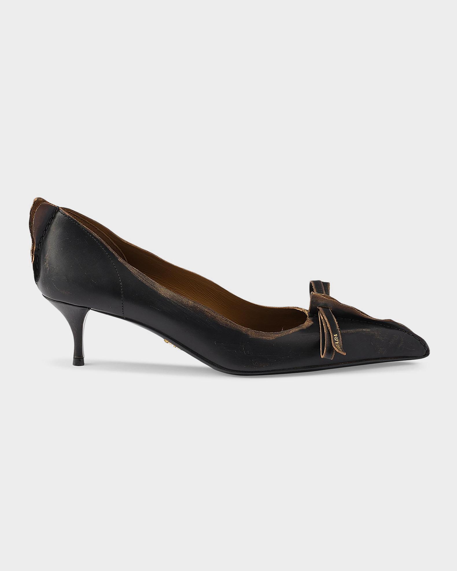 靴 Prada Leather Pumps Prada Antiqued Leather Pumps | Neiman Marcus