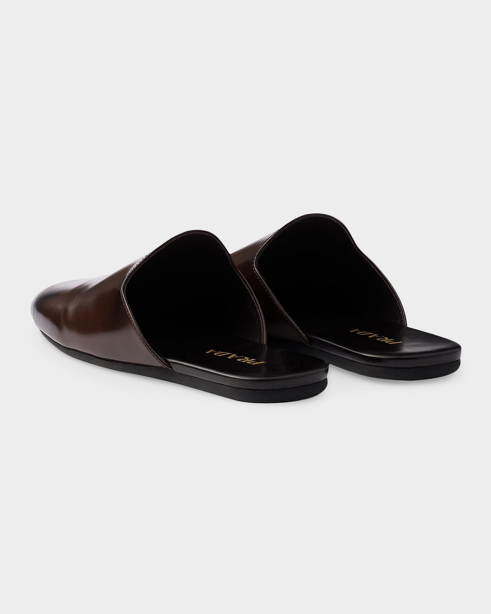 Prada Brushed Leather Mules | Neiman Marcus