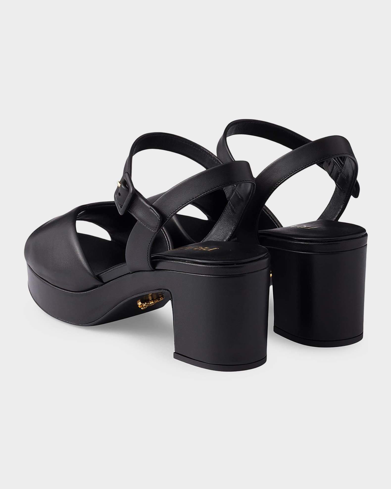 Prada 65mm Padded Nappa Leather Sandals | Neiman Marcus