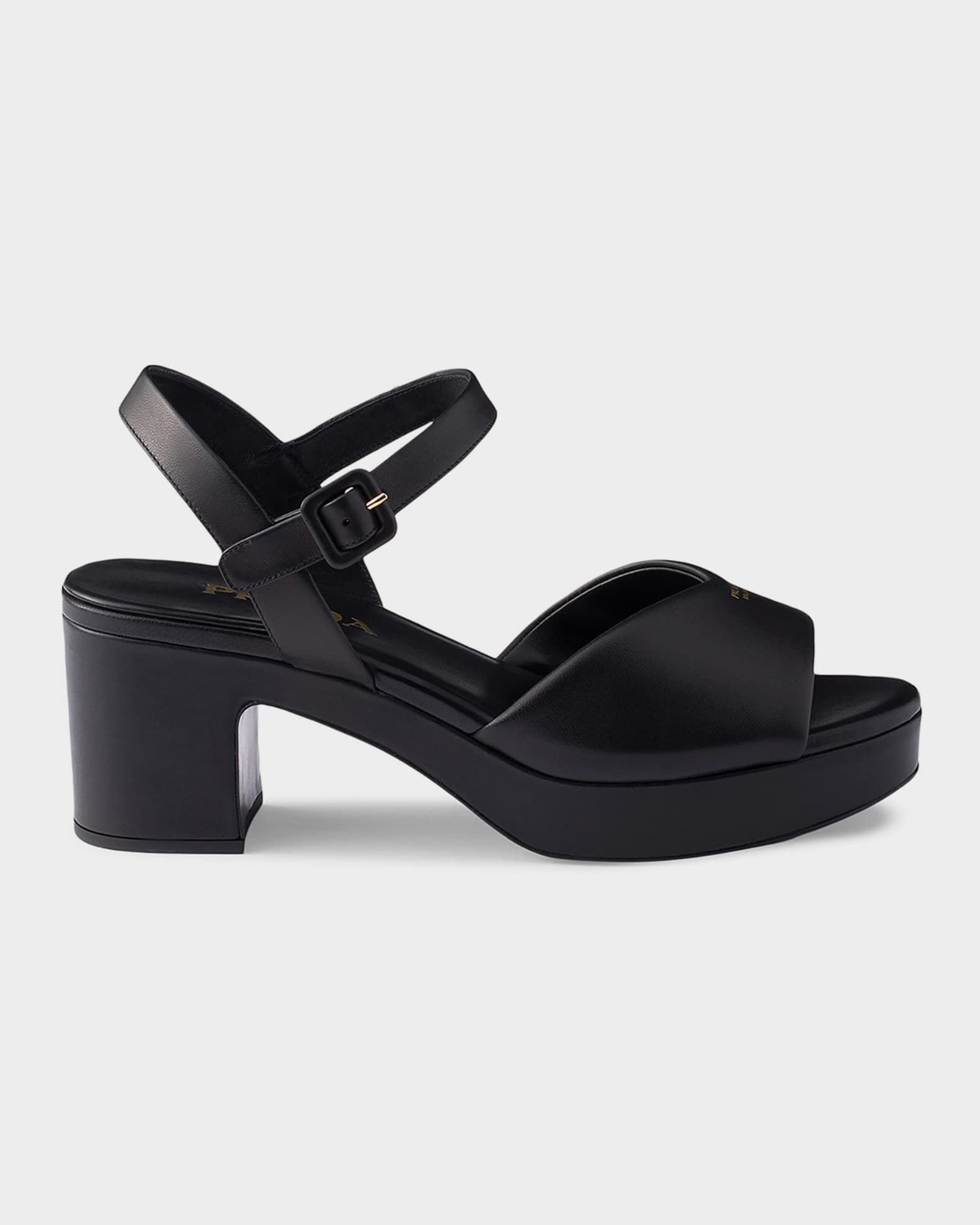 Prada 65mm Padded Nappa Leather Sandals | Neiman Marcus