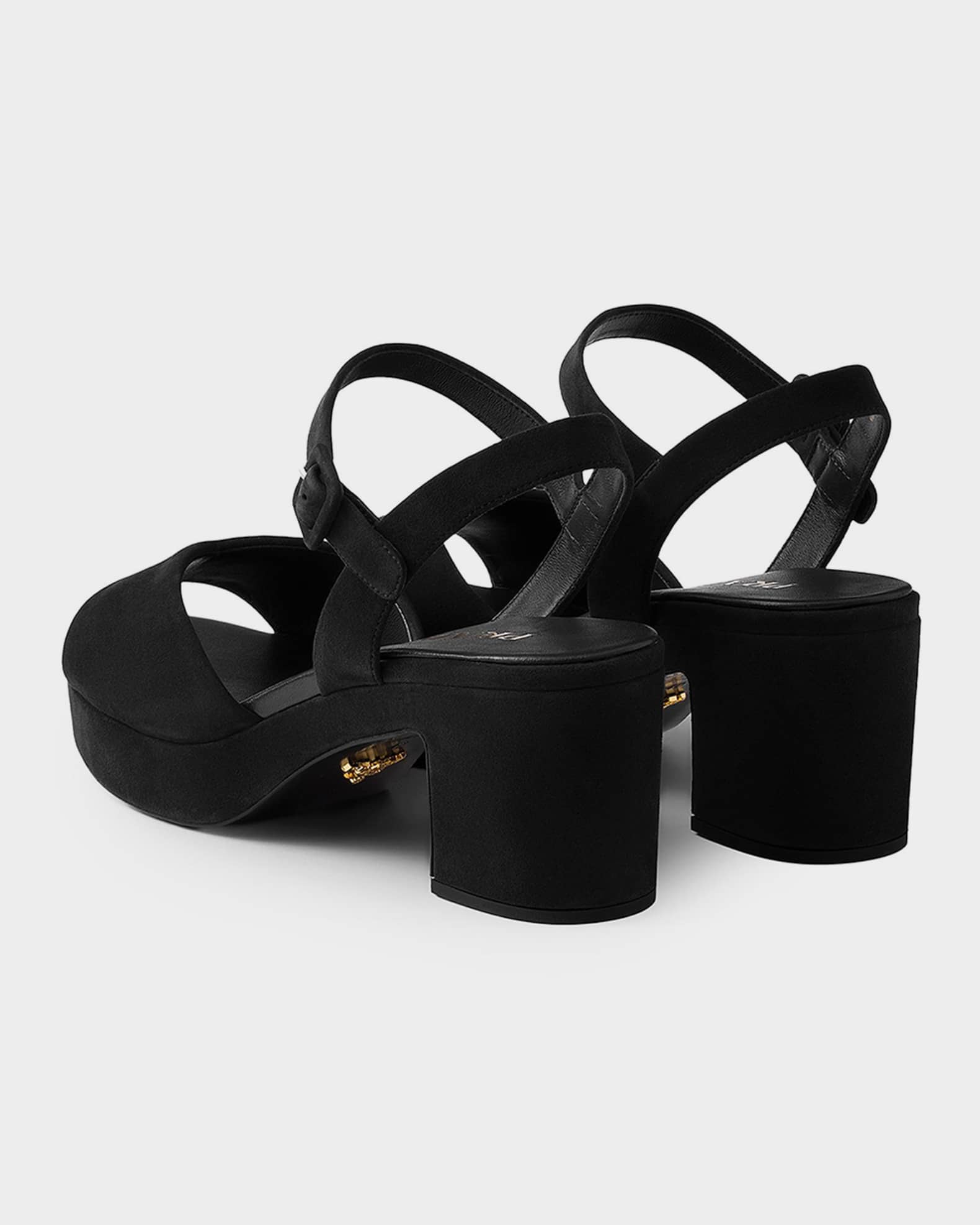 Prada Padded Suede Platform Sandals | Neiman Marcus