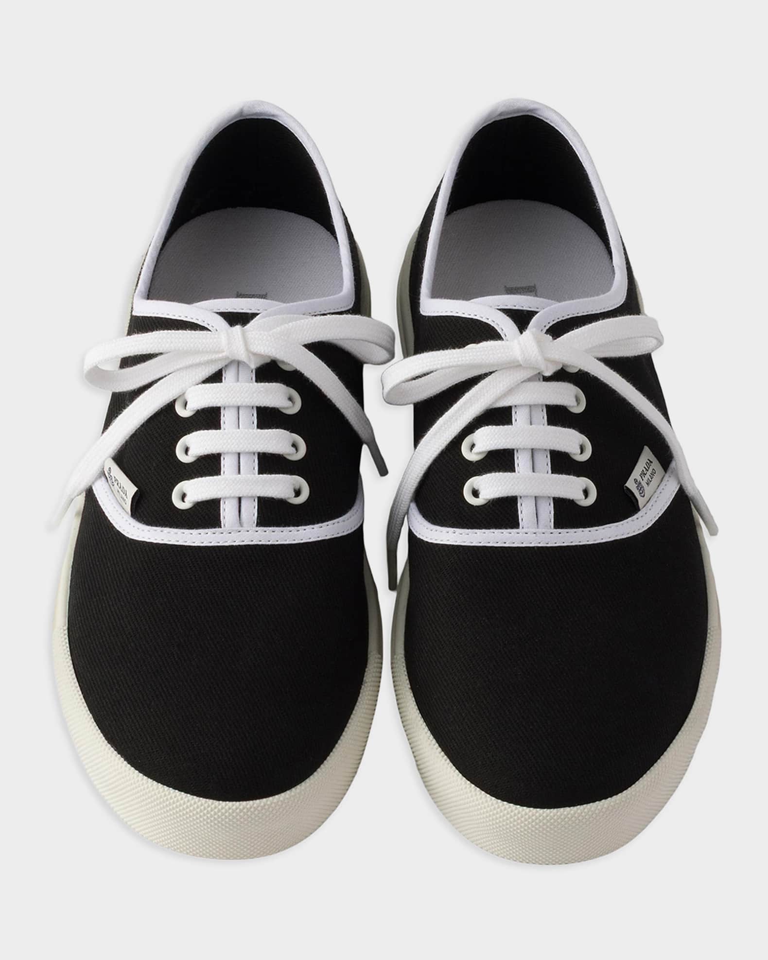 Prada Drill Fabric Low-Top Sneakers | Neiman Marcus