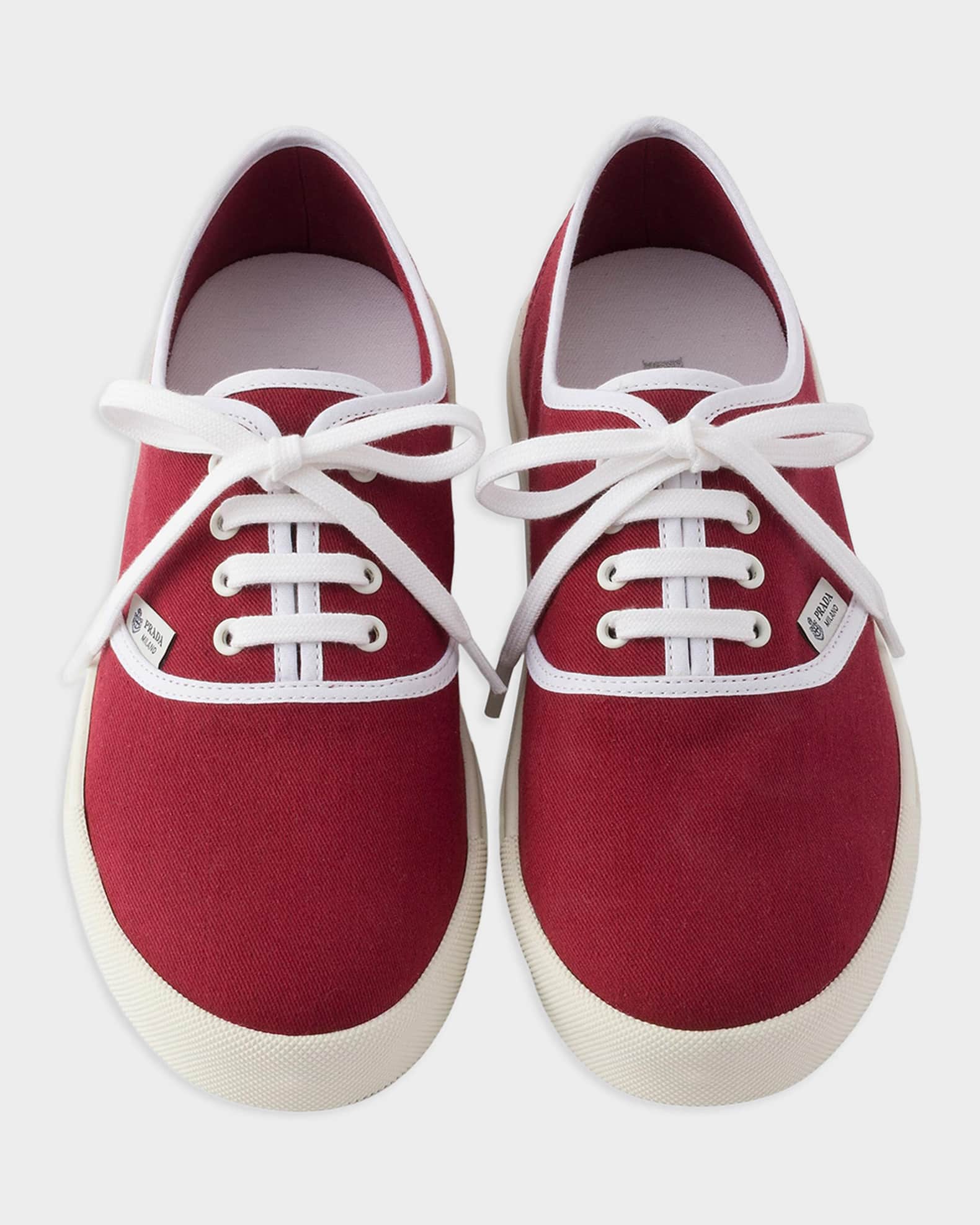 Prada Drill Fabric Low-Top Sneakers | Neiman Marcus