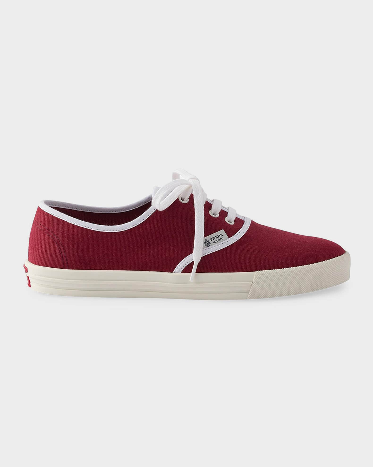 PRADA ガーメント Prada Drill Fabric Low-Top Sneakers | Neiman Marcus