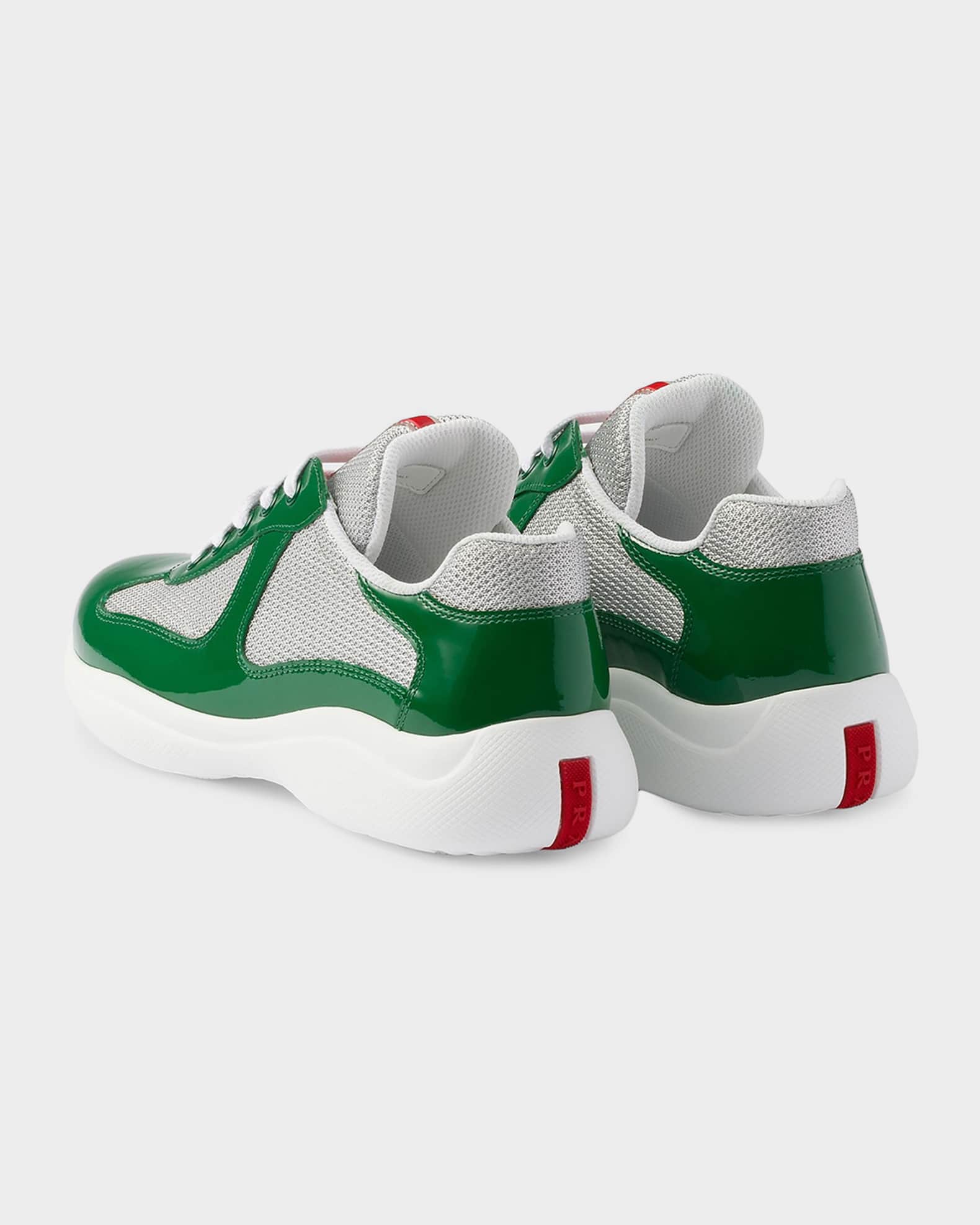 Prada America's Cup Patent Leather & Technical Fabric Sneakers