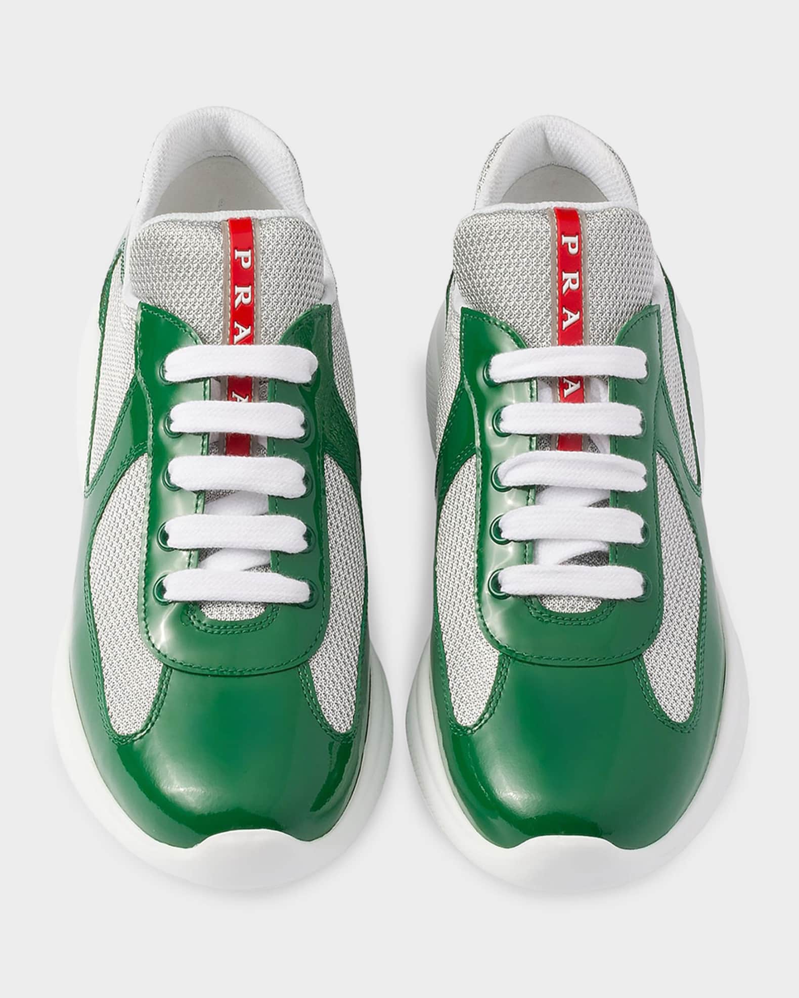 PRADA バレーシューズ　美品 Prada America's Cup Patent Leather & Technical Fabric Sneakers