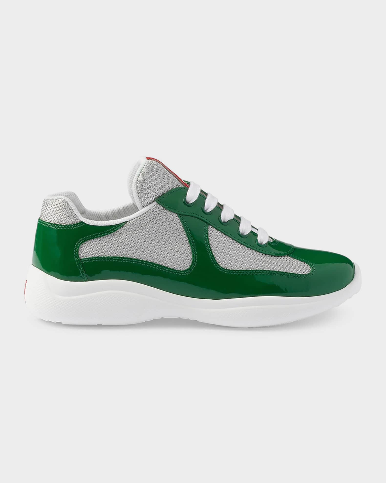 Prada America's Cup Patent Leather & Technical Fabric Sneakers