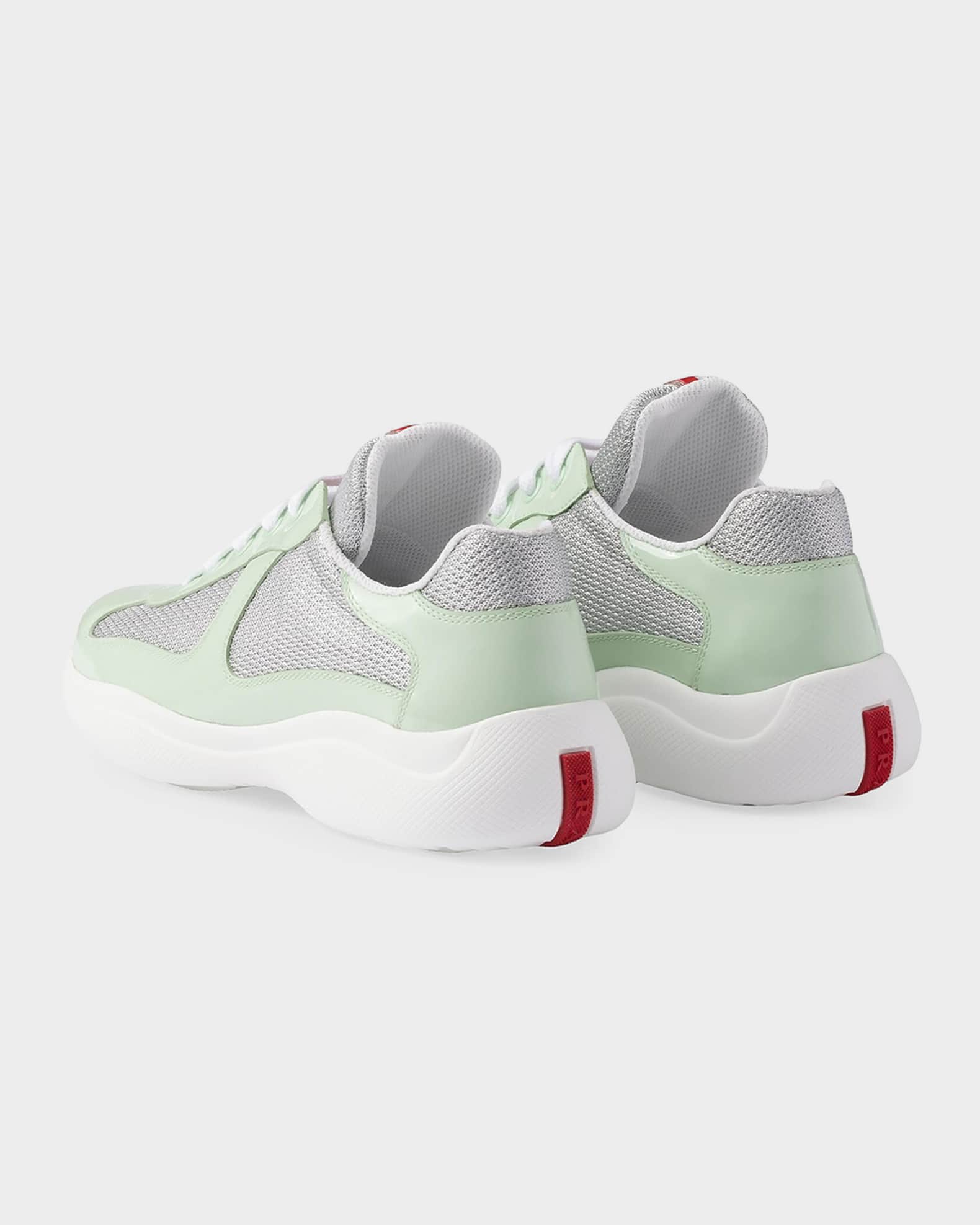 Prada America's Cup Patent Leather & Technical Fabric Sneakers
