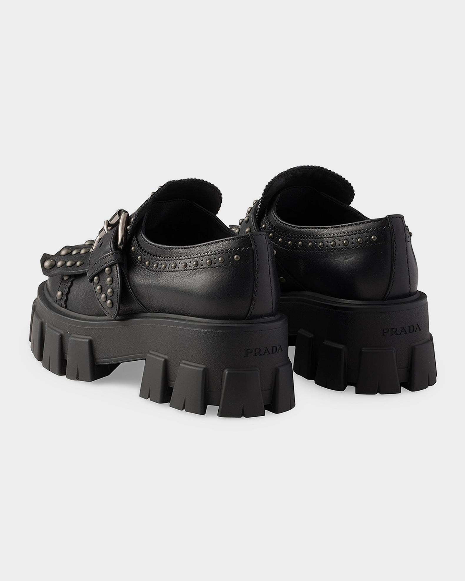 Prada Monolith Studded Leather Loafers | Neiman Marcus