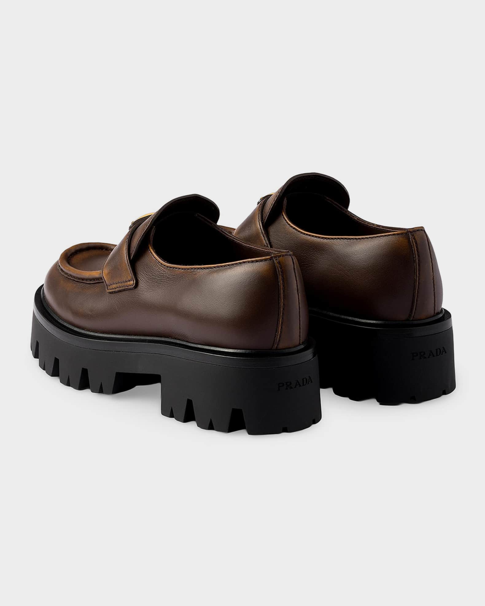 Prada Platform Leather Loafers | Neiman Marcus