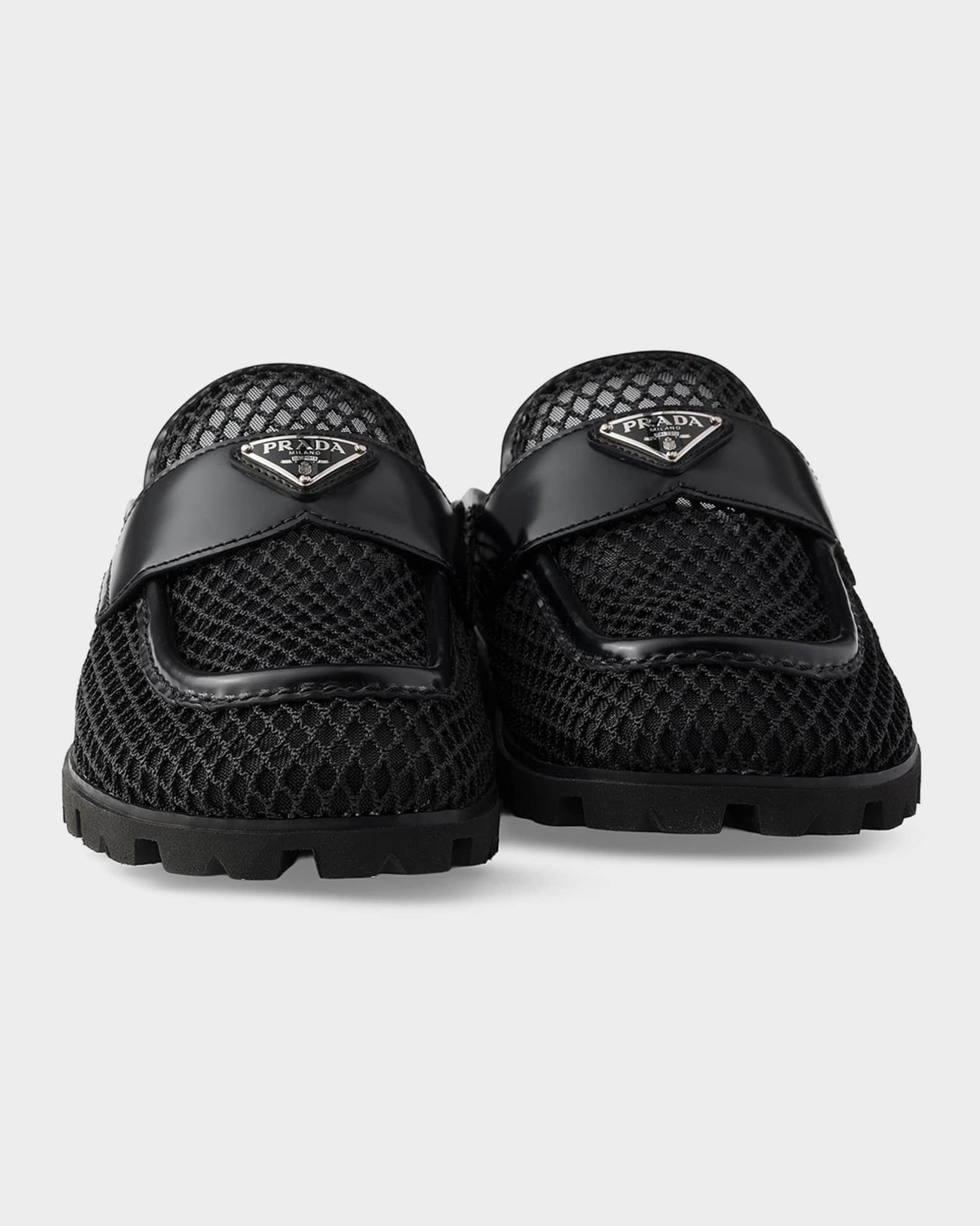 Prada Mesh Fabric Mules | Neiman Marcus