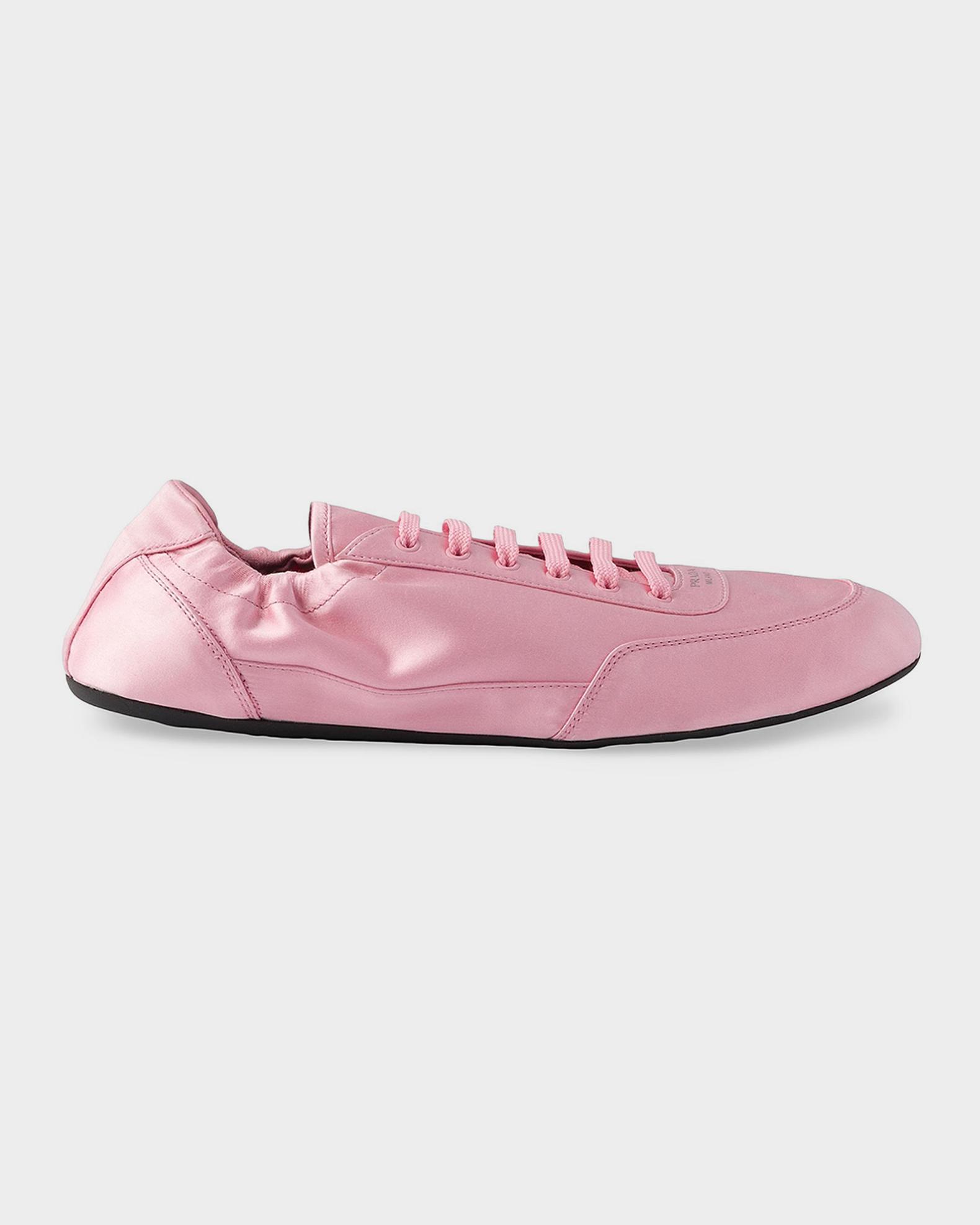 Prada Collapse Laced Satin Sneakers | Neiman Marcus