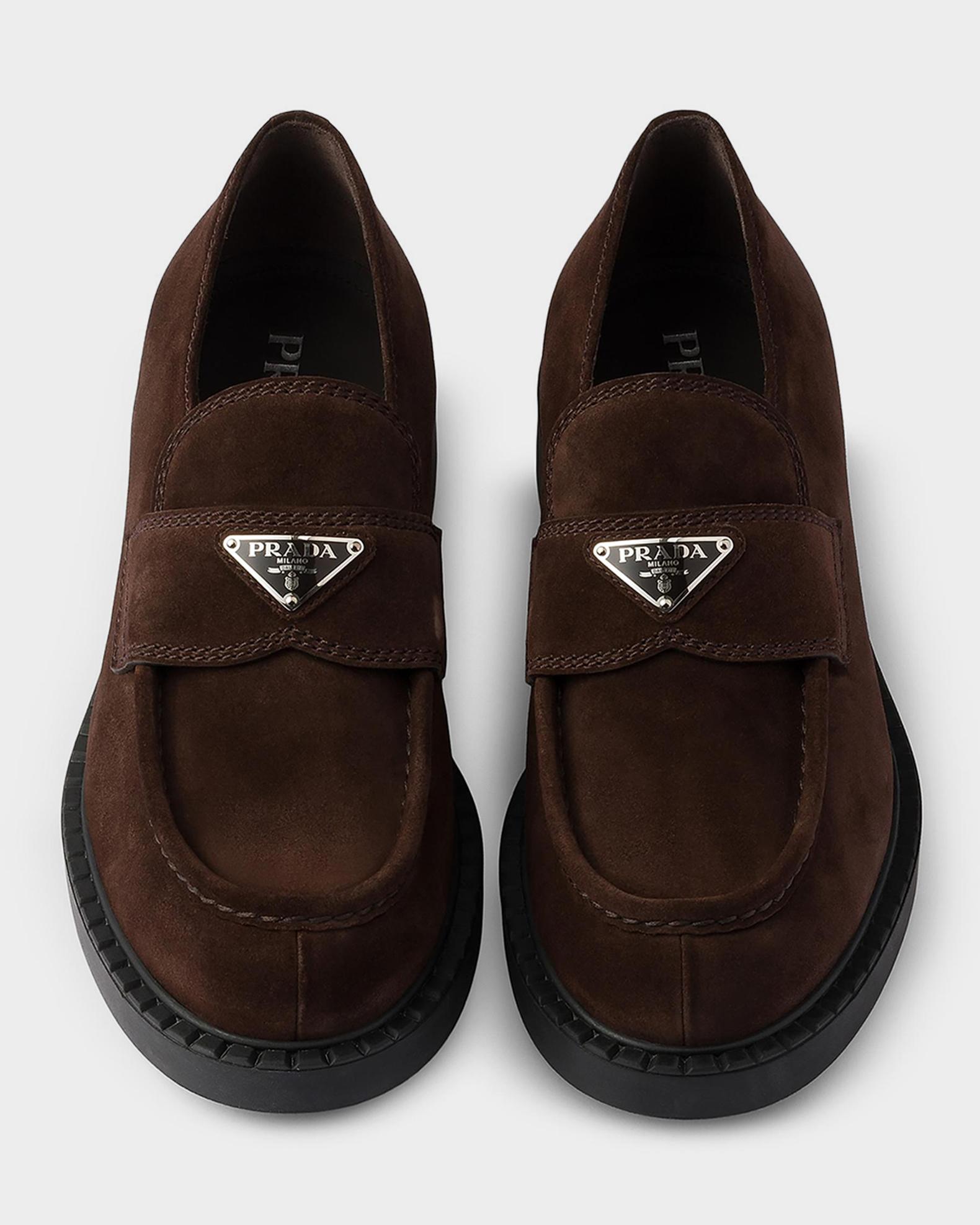 Prada Brown Suede Penny Loafers - Men\'s Slip-On Prada Men main image 4