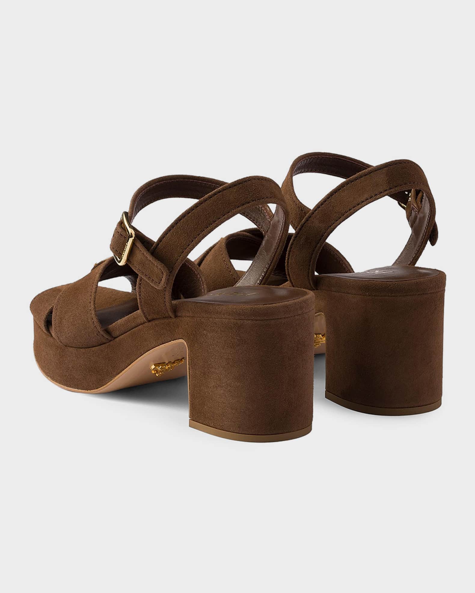Prada Suede Platform Sandals | Neiman Marcus