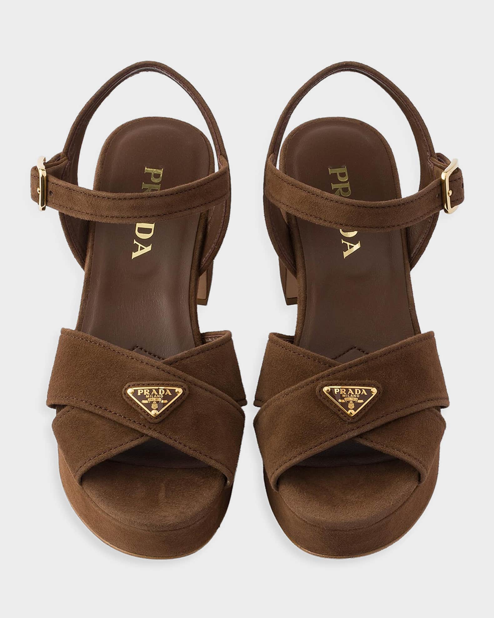 Prada Suede Platform Sandals | Neiman Marcus