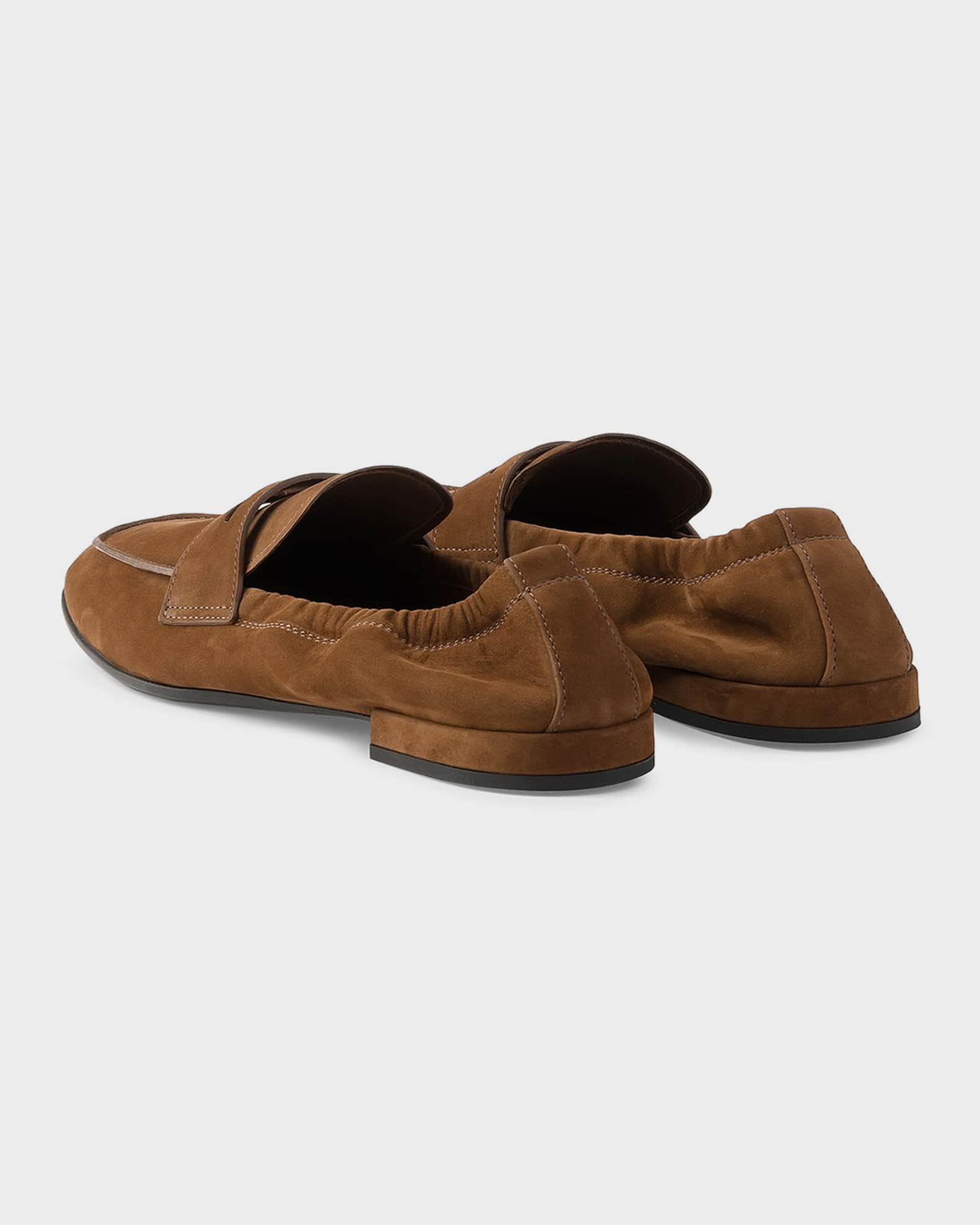 Prada Shuffle Nubuck Leather Loafers | Neiman Marcus