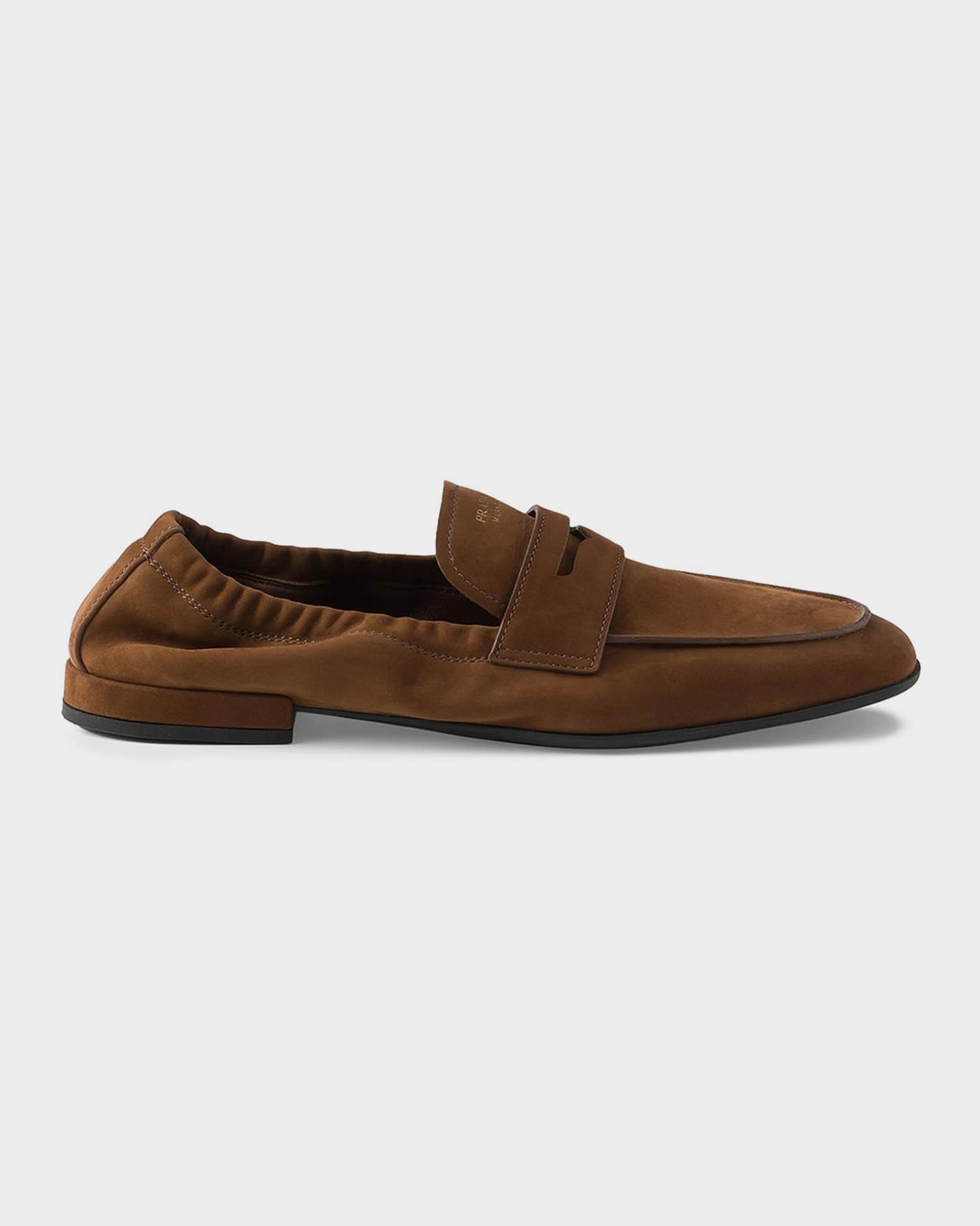 Prada Shuffle Nubuck Leather Loafers | Neiman Marcus