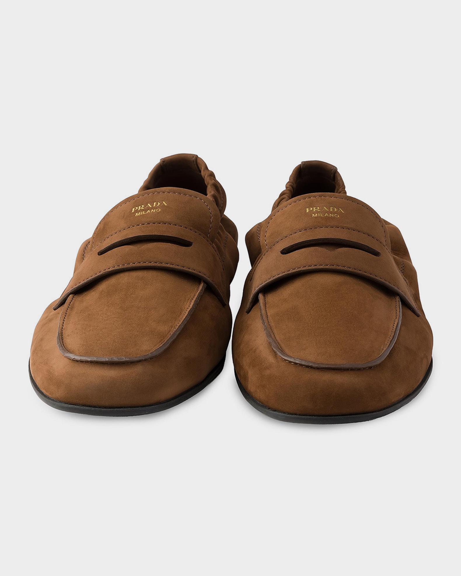 Prada Shuffle Nubuck Leather Loafers | Neiman Marcus