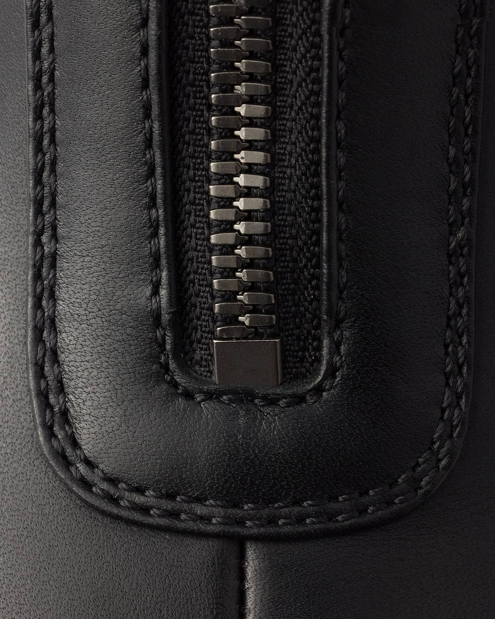 Prada Leather Front-Zip Ankle Boots | Neiman Marcus