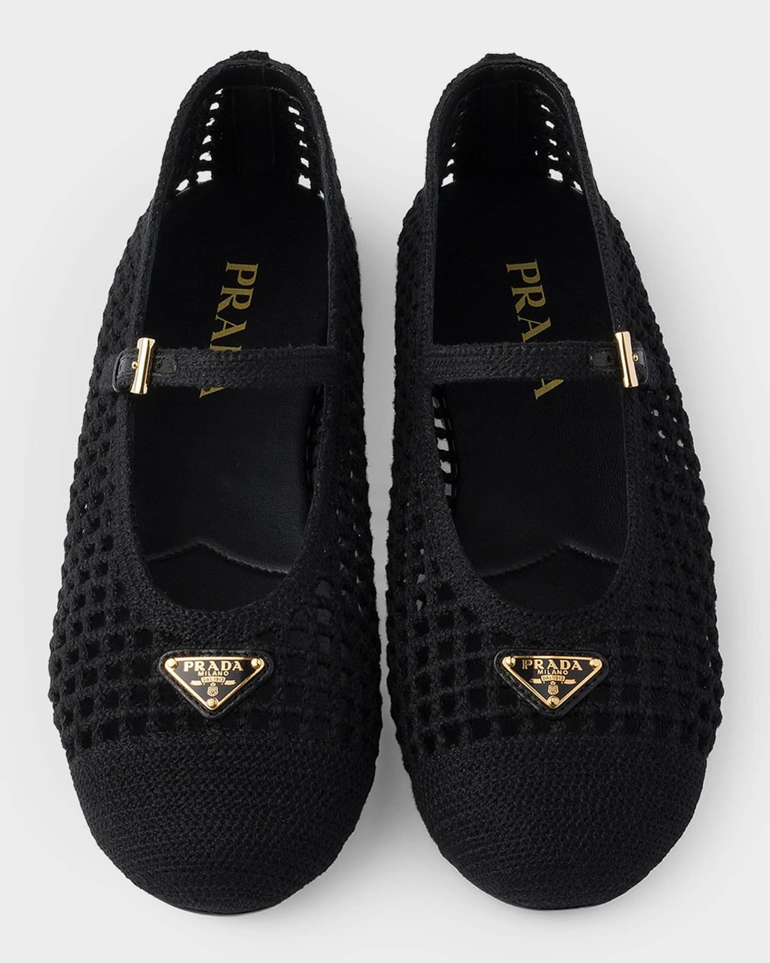 Prada Crochet Ballerina Flats | Neiman Marcus