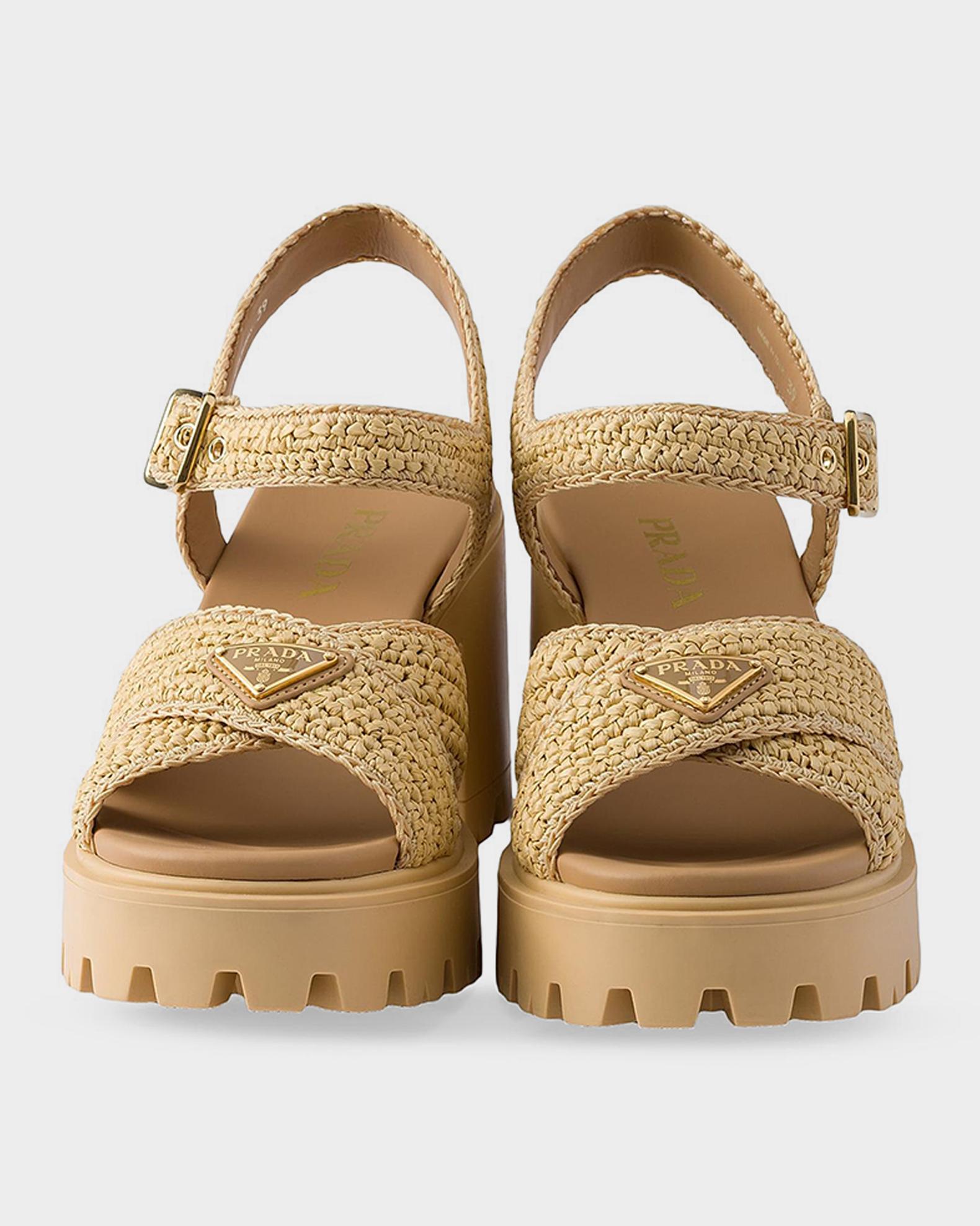 Prada Crochet Platform Sandals | Neiman Marcus