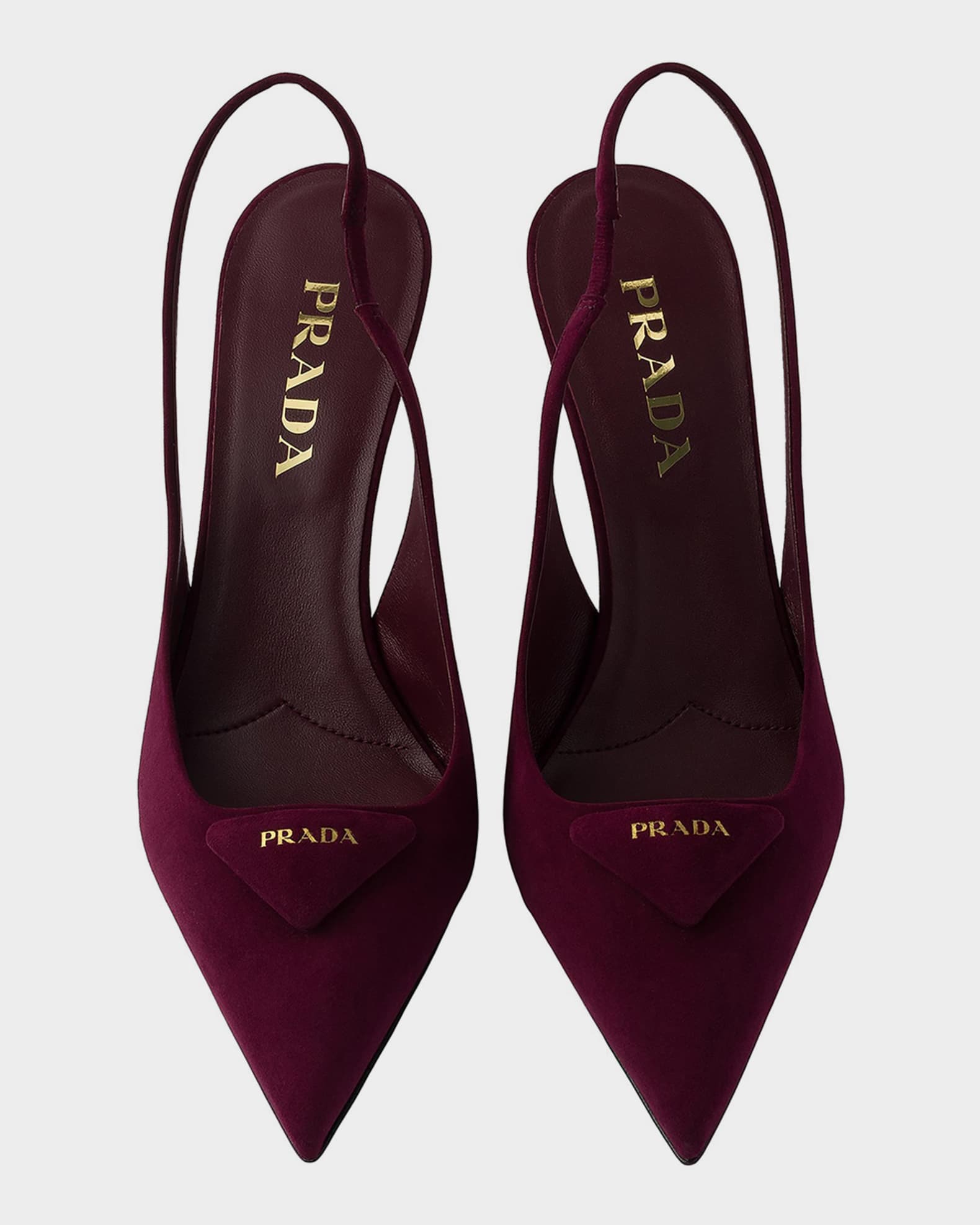 Prada 75mm Suede Slingback Pumps | Neiman Marcus