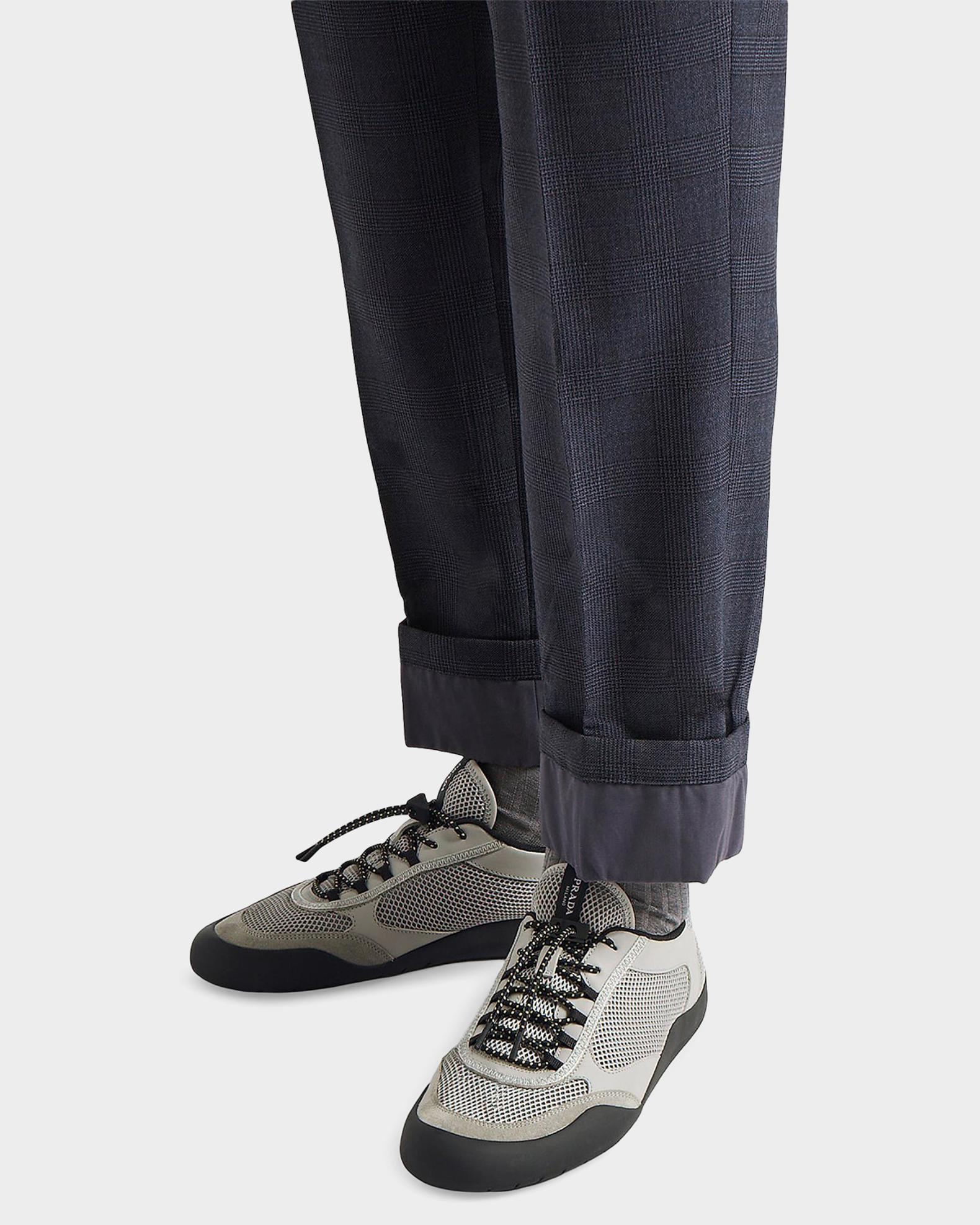 Prada Men's Speedrock Leather & Mesh Fabric Sneakers | Neiman Marcus