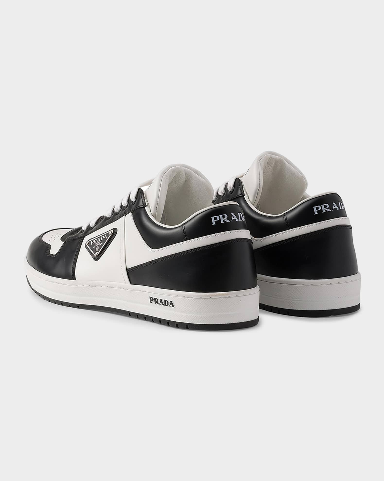 Prada Men's Downtown Leather Low-Top Sneakers | Neiman Marcus