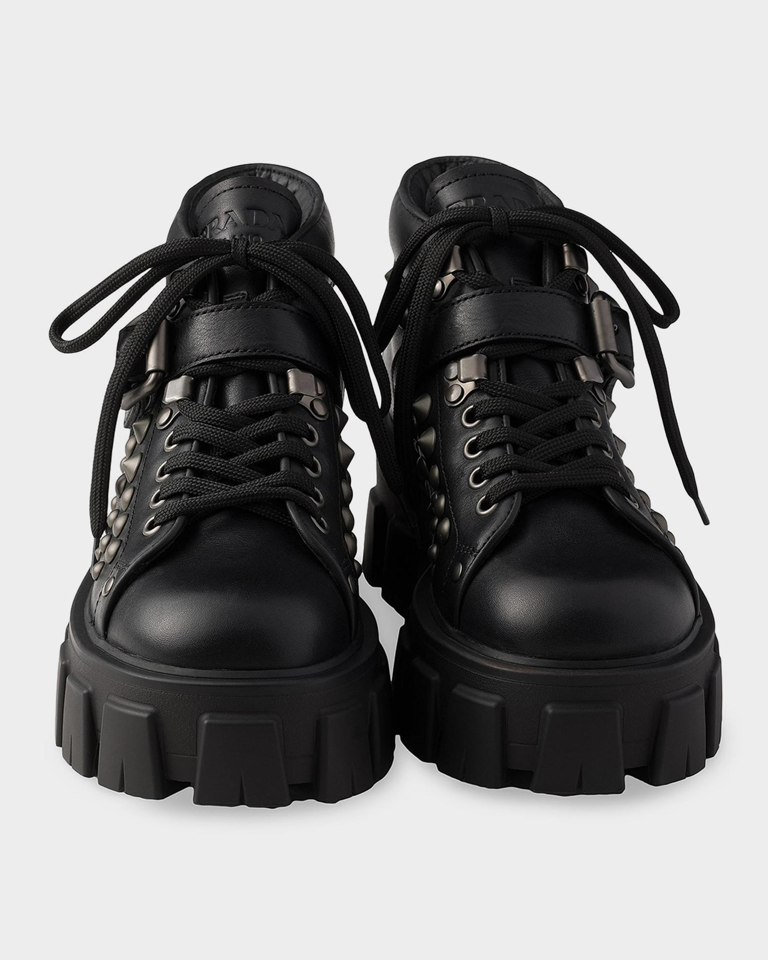 Prada Monolith Studded Leather Ankle Boots | Neiman Marcus display picture 3