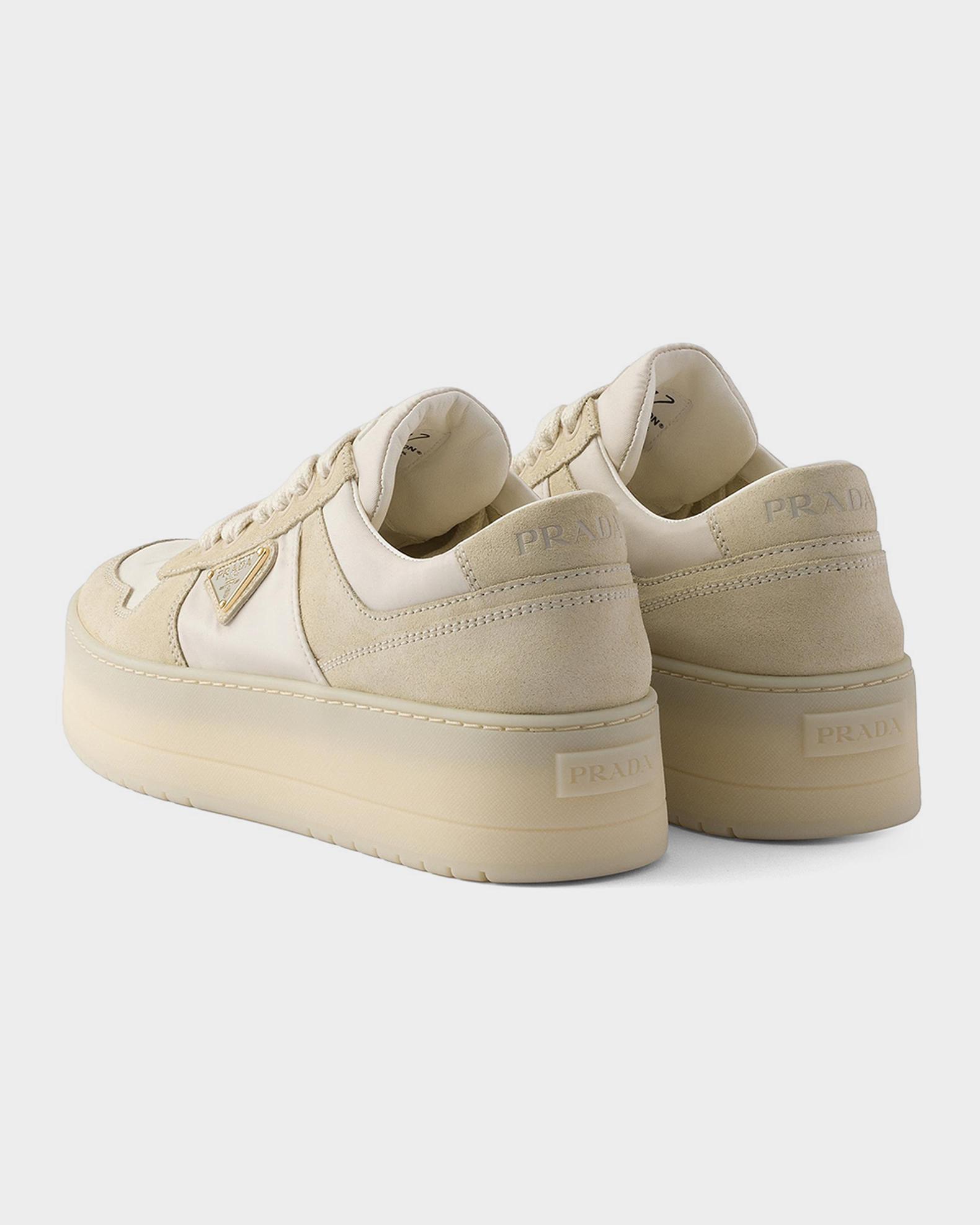 Prada Downtown Bold Re-Nylon & Suede Flatform Sneakers | Neiman Marcus